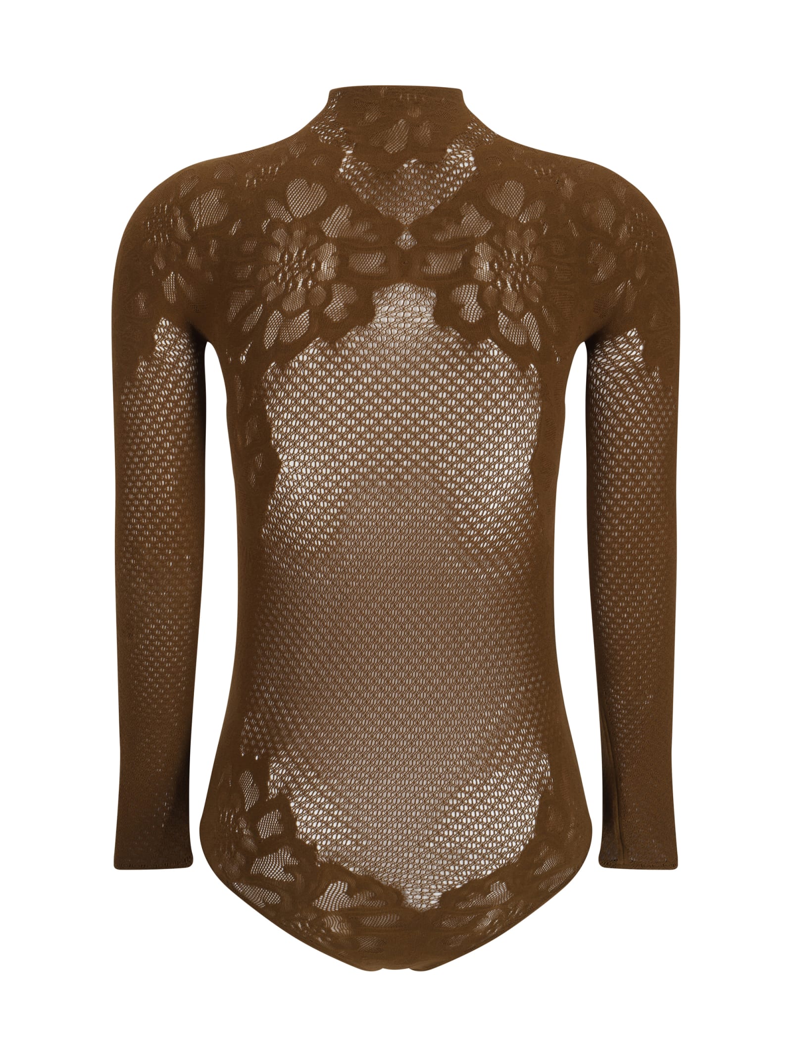 Shop Wolford Lace Tattoo Body In Tobacco Leaves