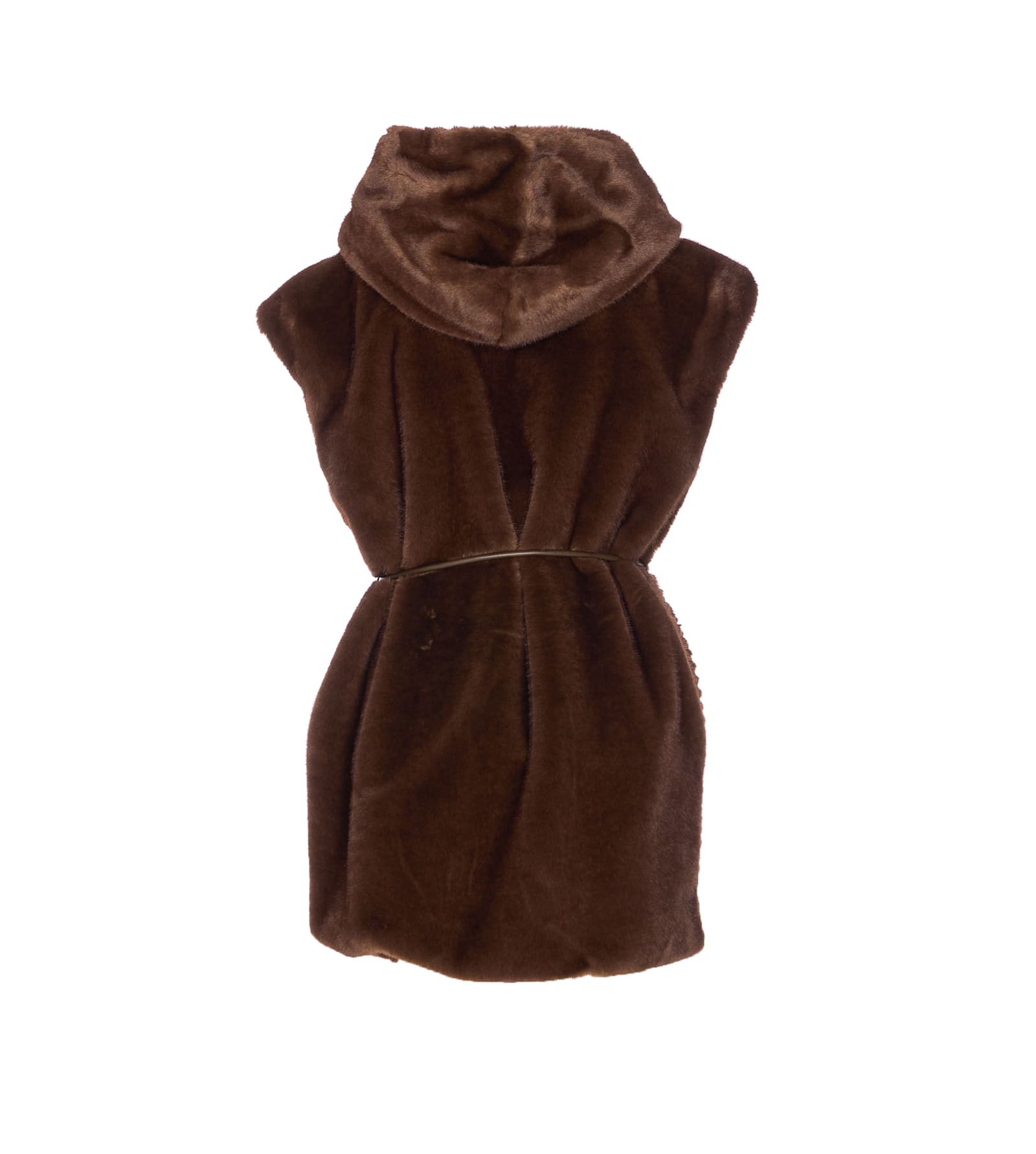 Liu •jo Faux Fur Vest In Neutral