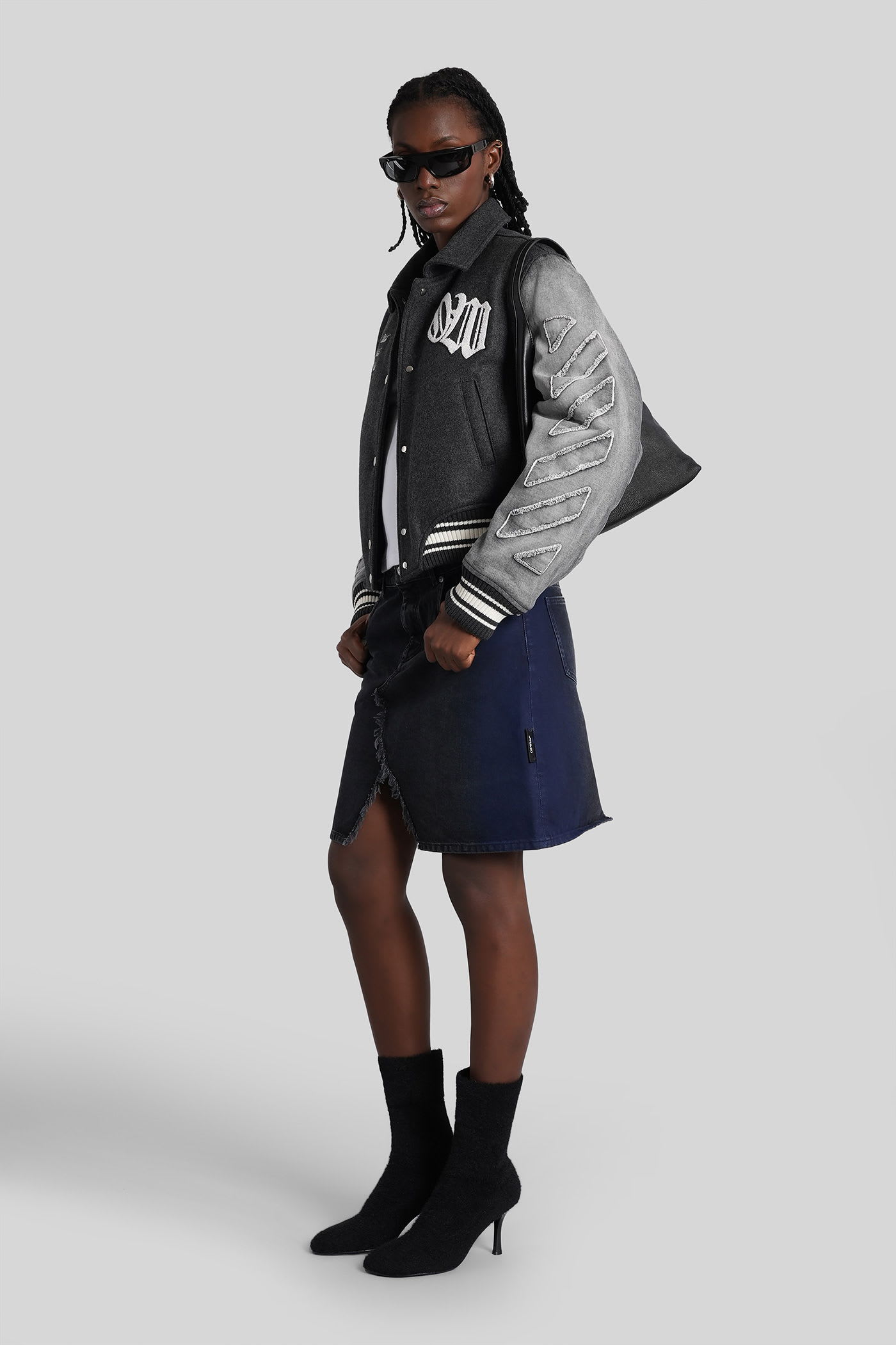 Off-white Skirt In Blue Cotton In Blue