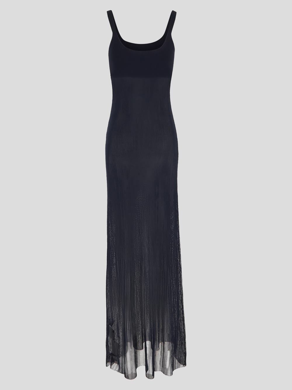 Shop Jacquemus Belted Long Knit Dress In Blue