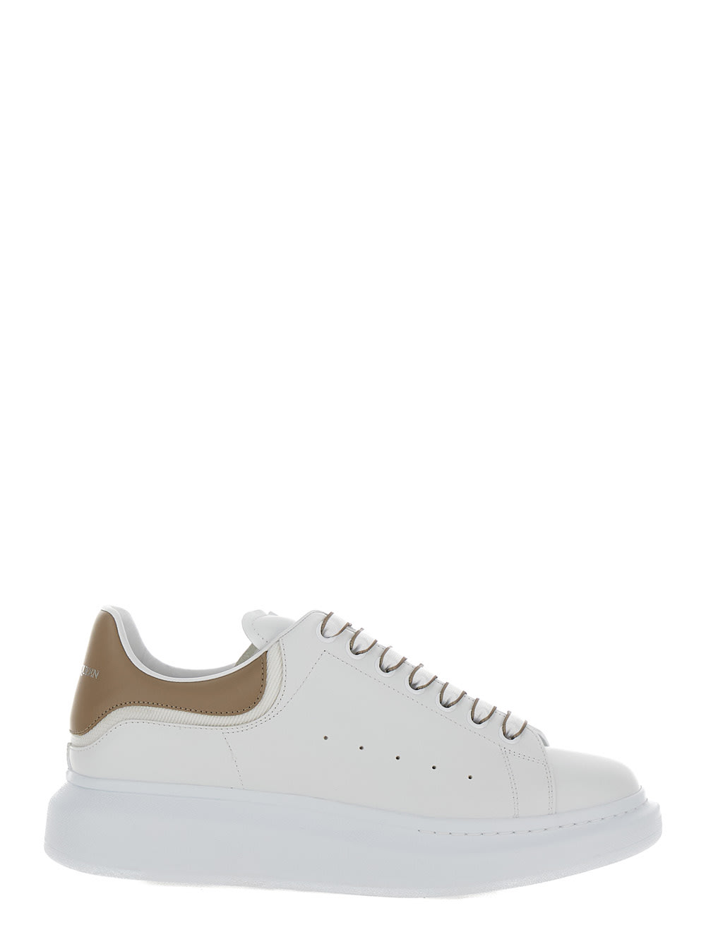 Shop Alexander Mcqueen White Low-top Sneakers With Chunky Sole And Contrasting Heel Tab In Leather Man