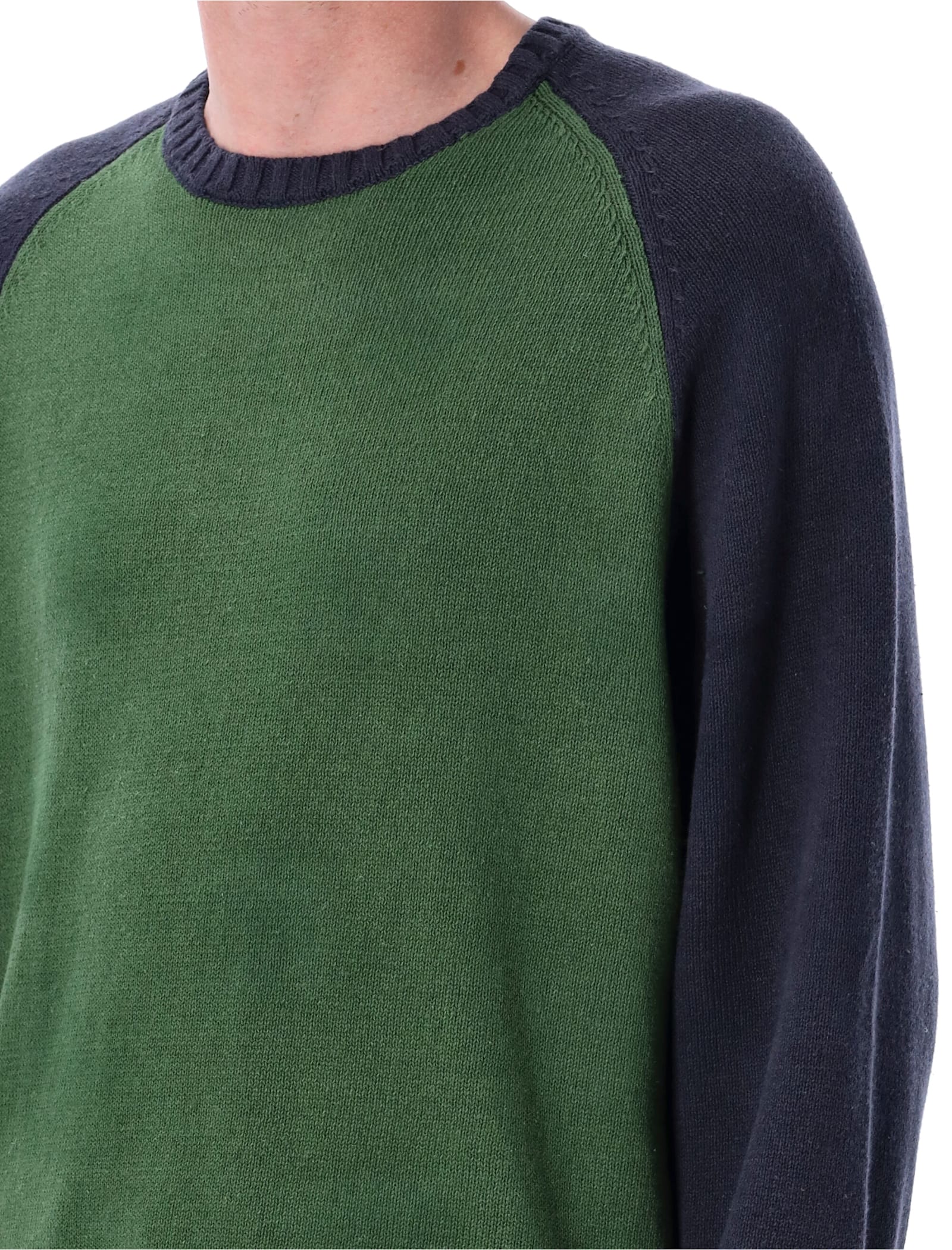 Stussy Colorblocked Raglan Sweater In Green