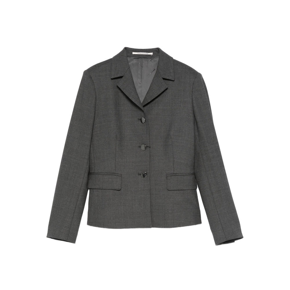 Tagliatore Tailored Gray Jacket With Notched Collar In Gray