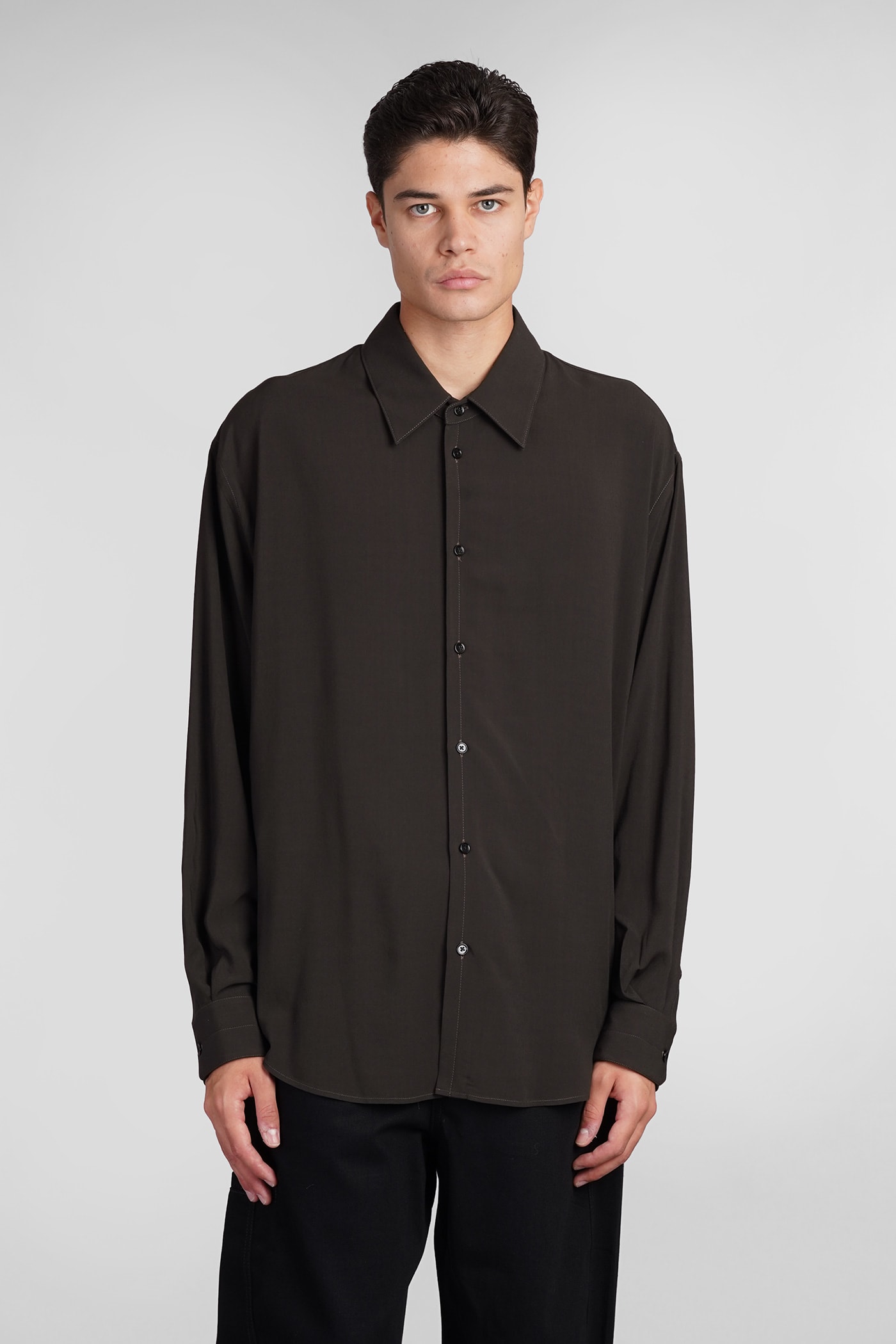 Lemaire Loop Shirt In Brown