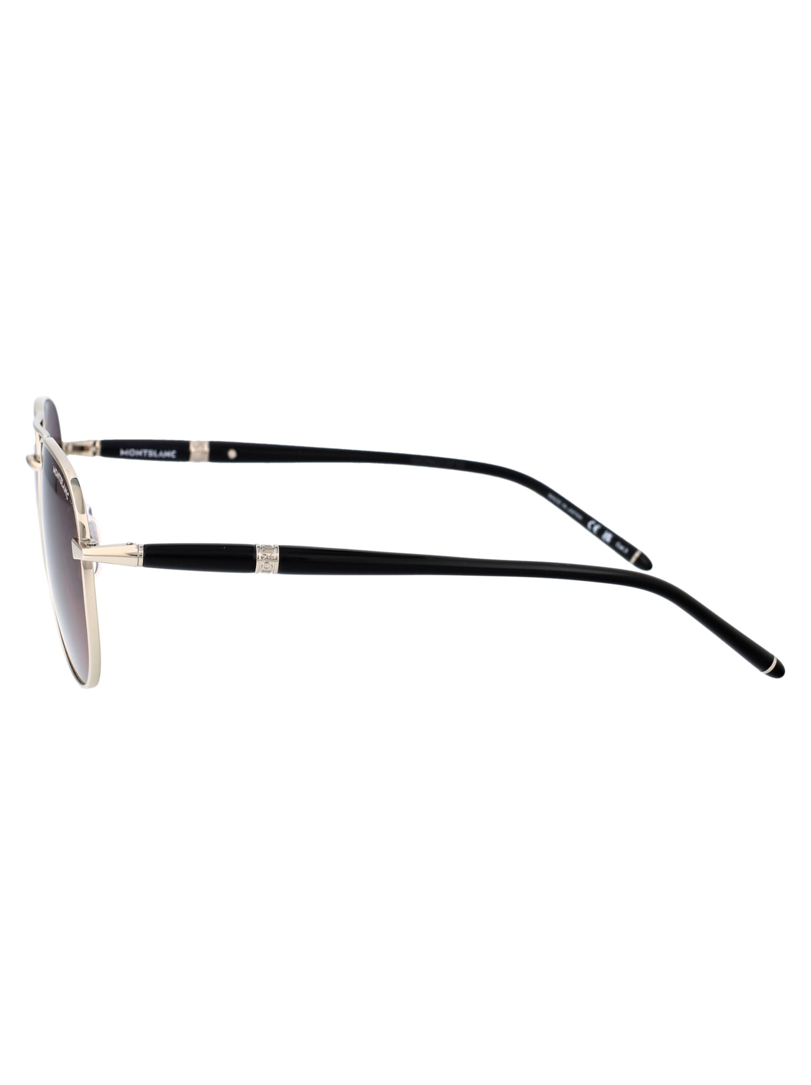Montblanc Silver Black Violet Metal Sunglasses In Multi
