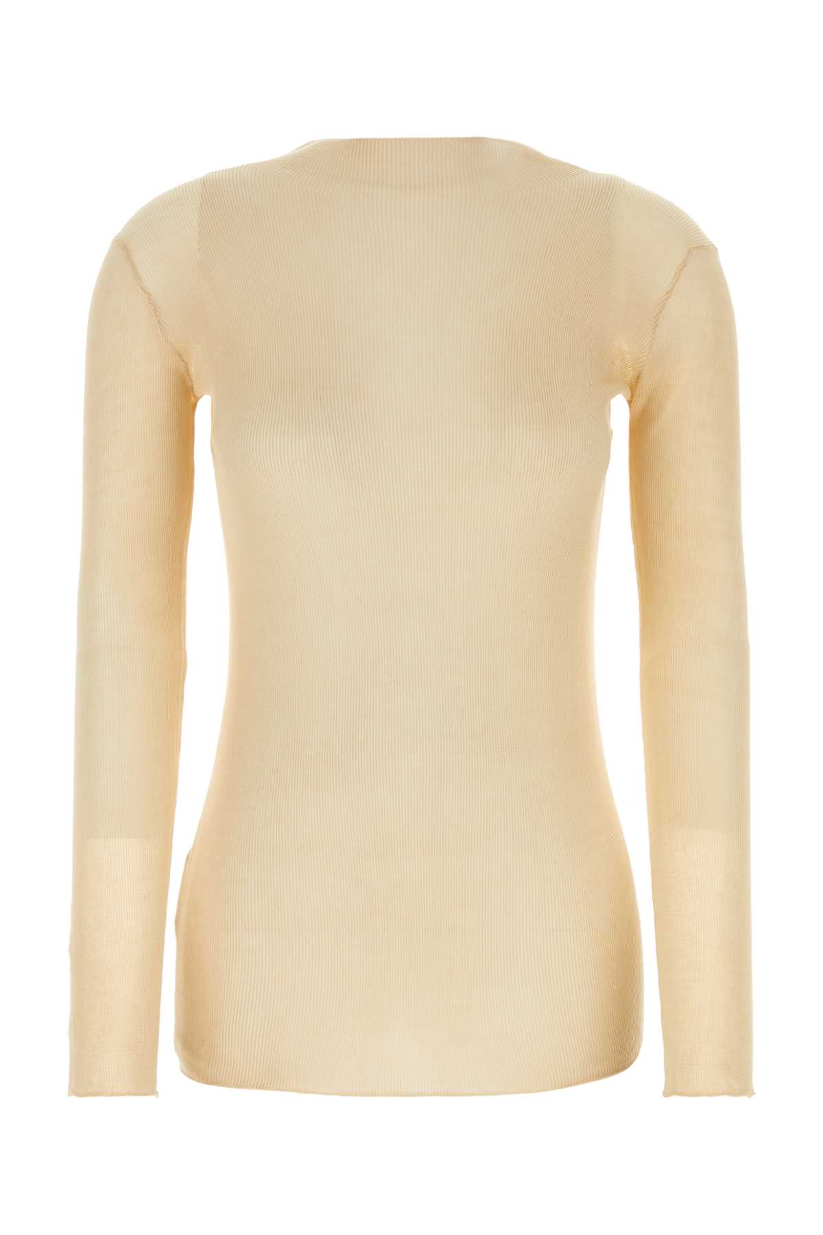 Shop Prada Beige Cotton Sweater In Albino