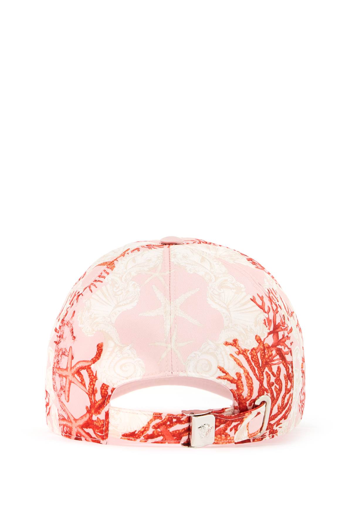 Shop Versace Baroque Sea Baseball Cap In Dusty Rose+coral+bone (white)