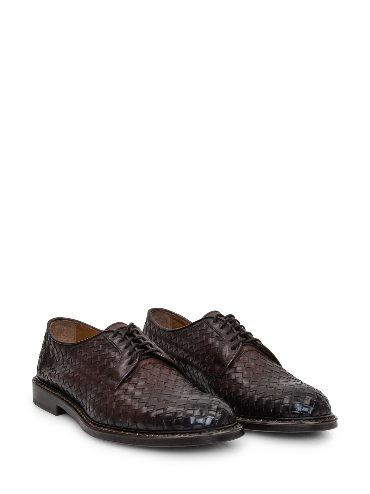 Shop Doucal's Derby Woven Lace-up In Fdo T.moro