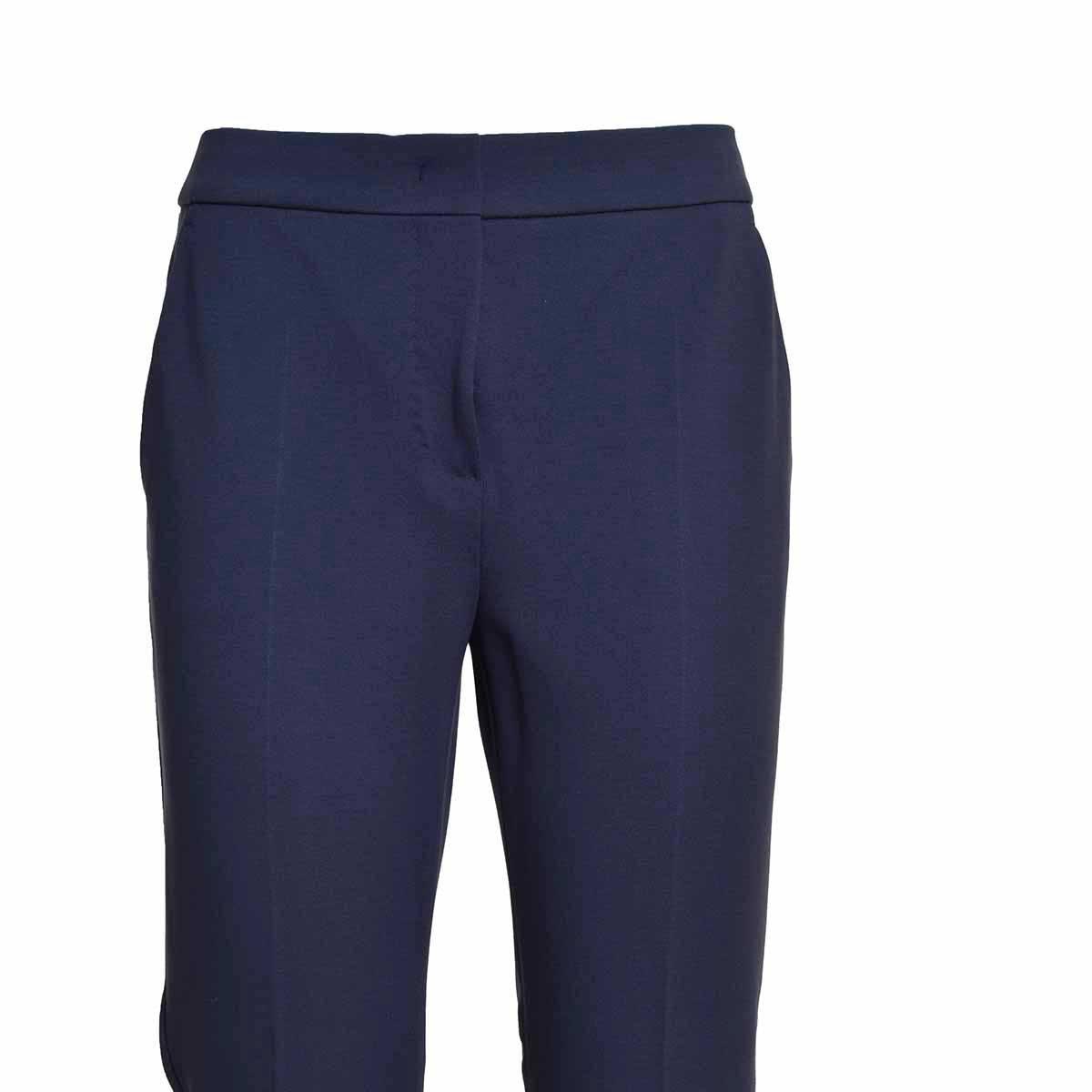 Shop Max Mara Pegno Slim Cut Straight Leg Trousers In Blu