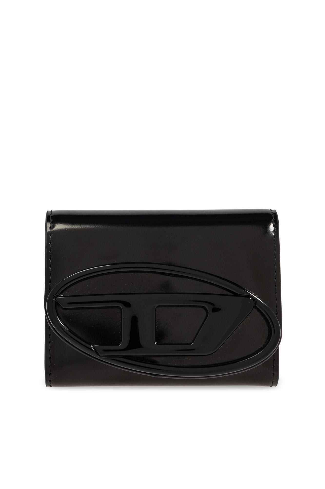 Shop Diesel Leather Wallet 1dr Card Holder Bi In Black