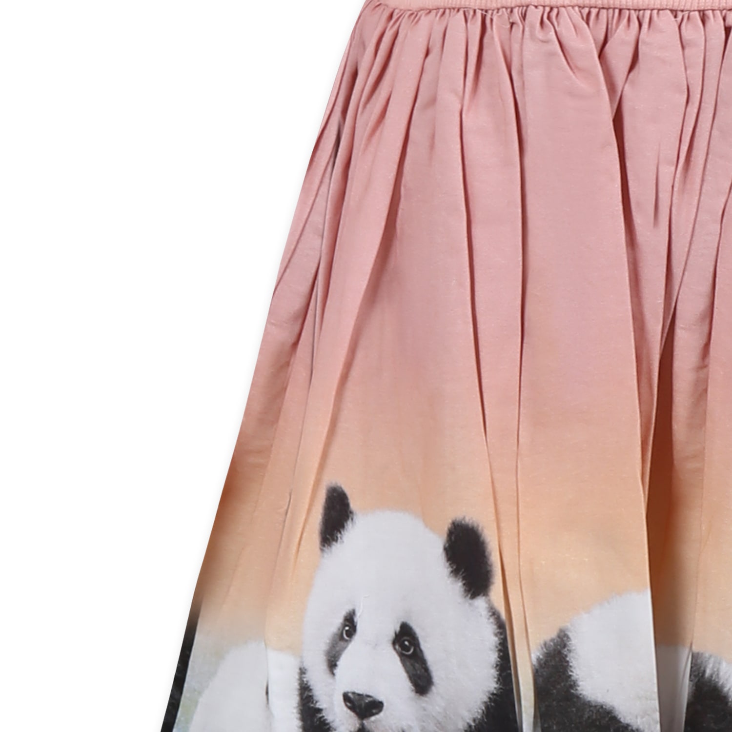 Molo Pink Dress For Girl With Panda In Pink