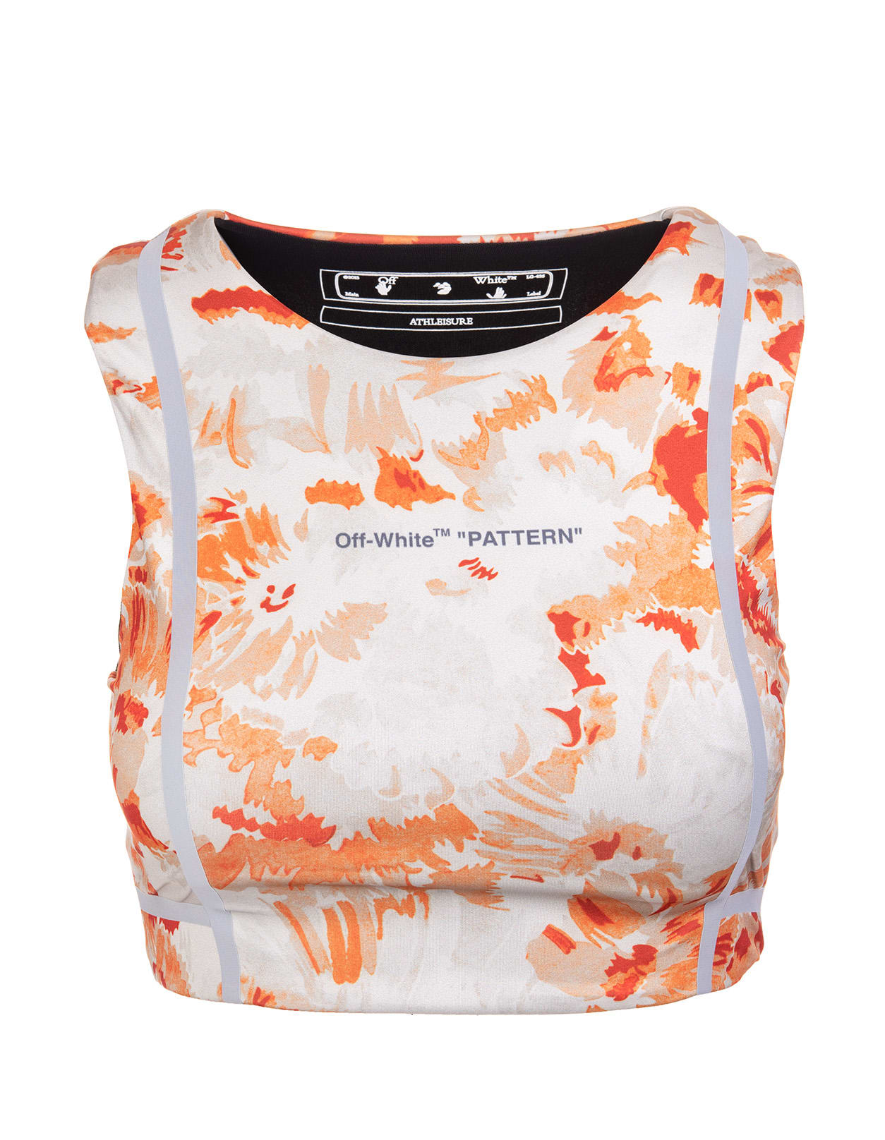 Off-White White Sports Bra With chine Flowers Print
