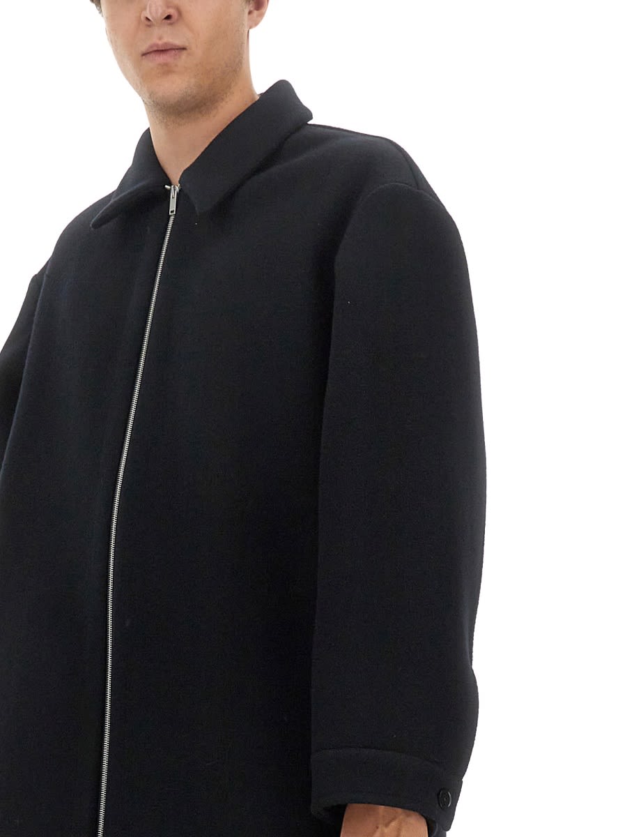 Shop Jil Sander Wool Coat In Black