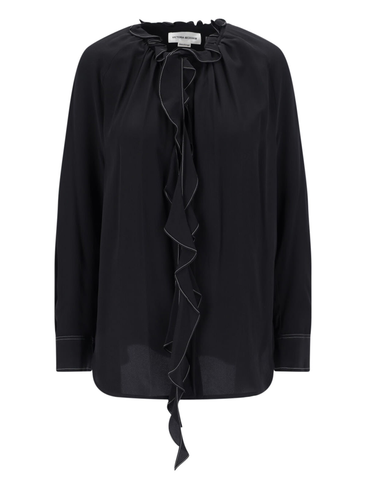 Victoria Beckham Shirt With Ruffles In Black