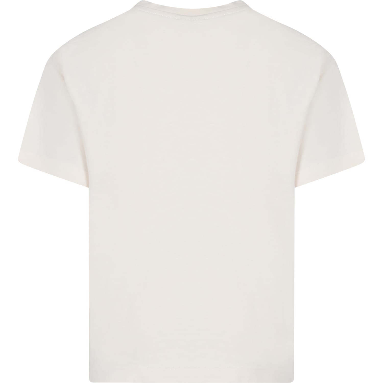 Shop Barrow Ivory T-shirt For Kids With Logo In Crema