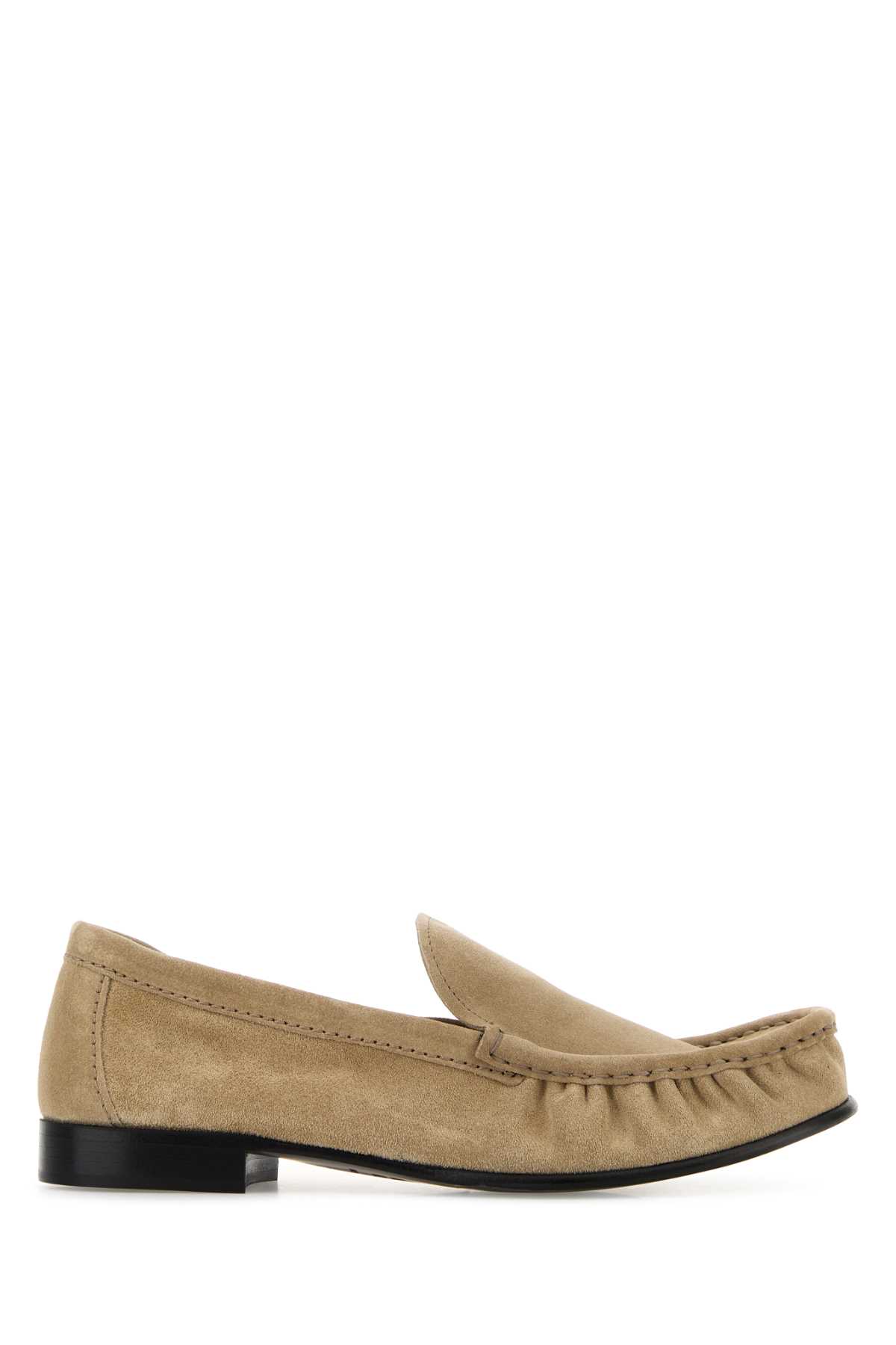 Miu Miu Suede Loafers With Round Toe And Texture In Animal Print