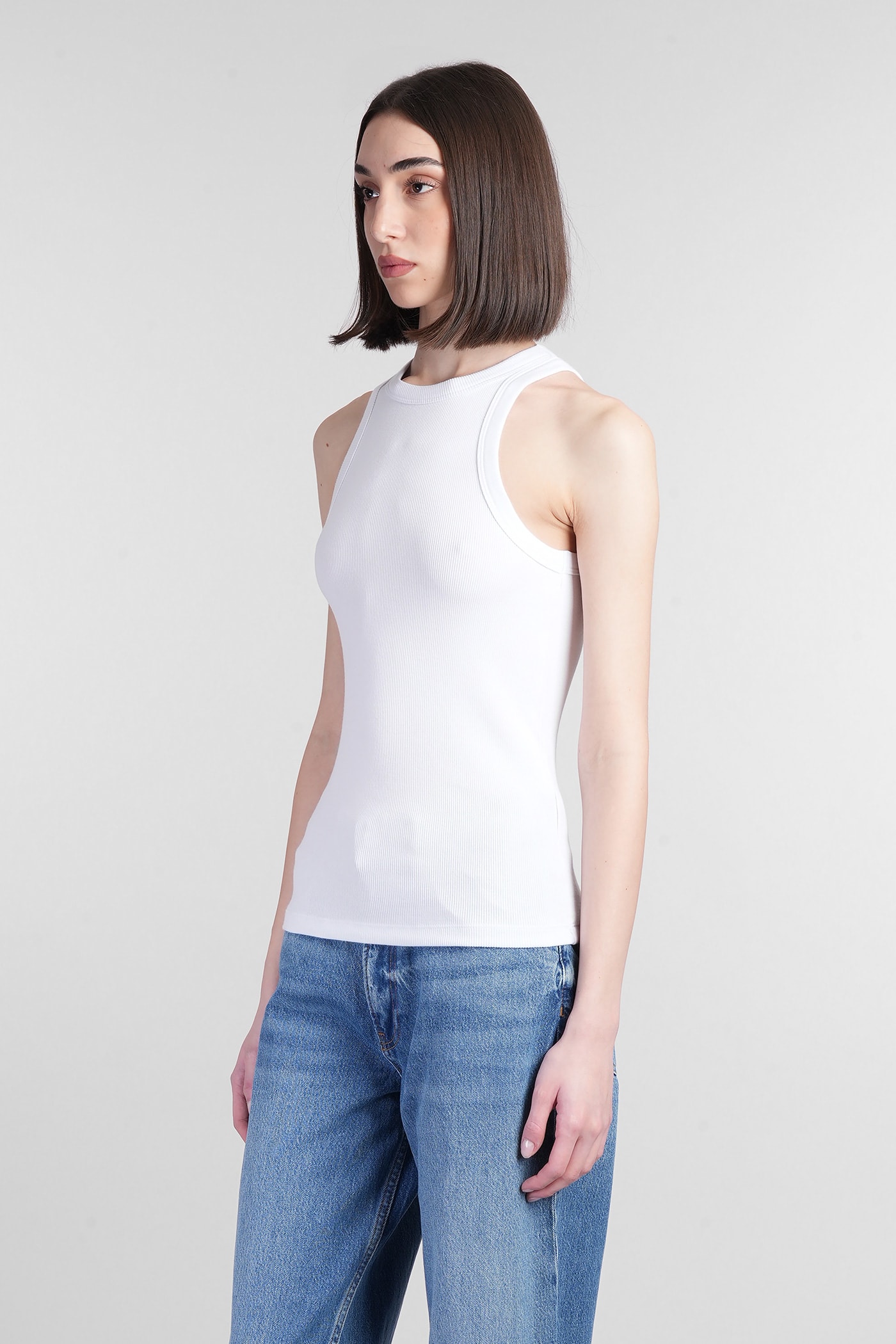 Shop Anine Bing Eva Tank Top In White Cotton