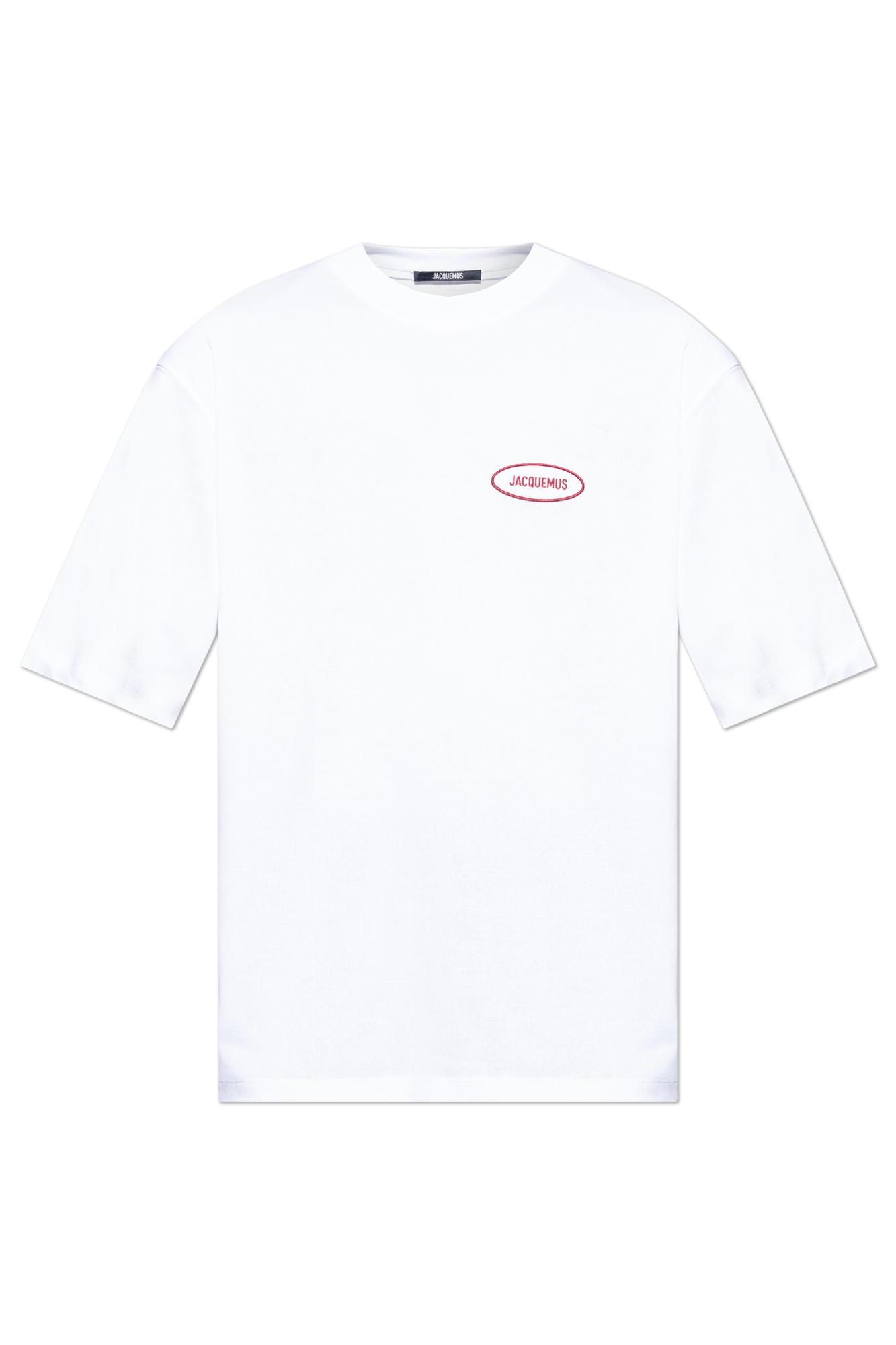 Jacquemus Mens Station Patch White Stazione Brand-patch Cotton-jersey T-shirt In White