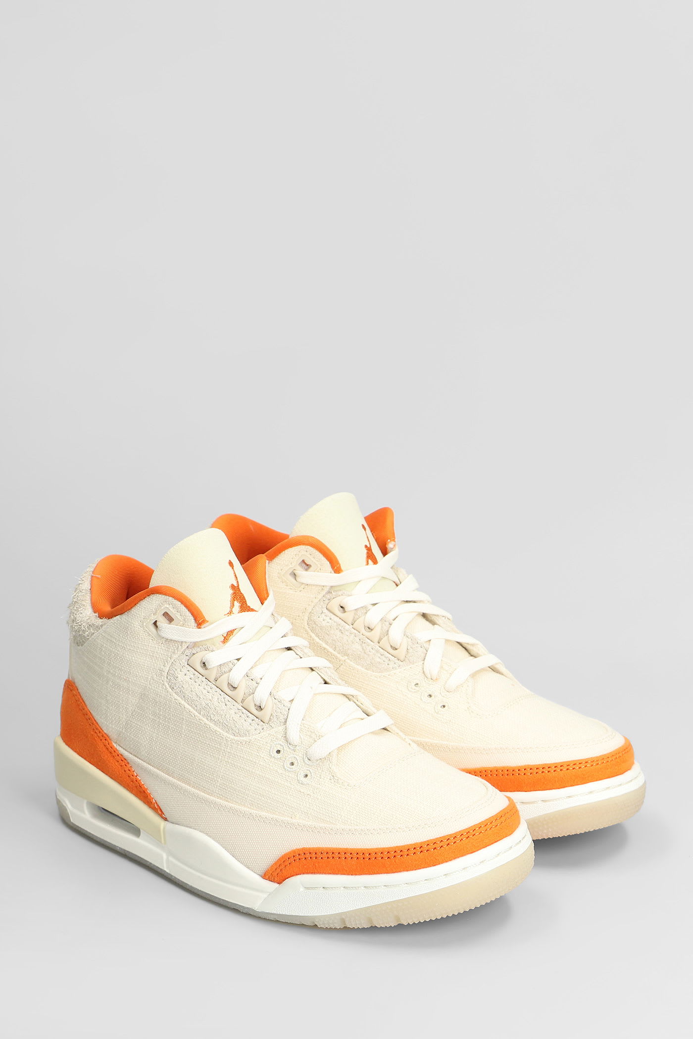 Nike Air Jordan 3 Retro T Sneakers In Beige Fabric In Neutral