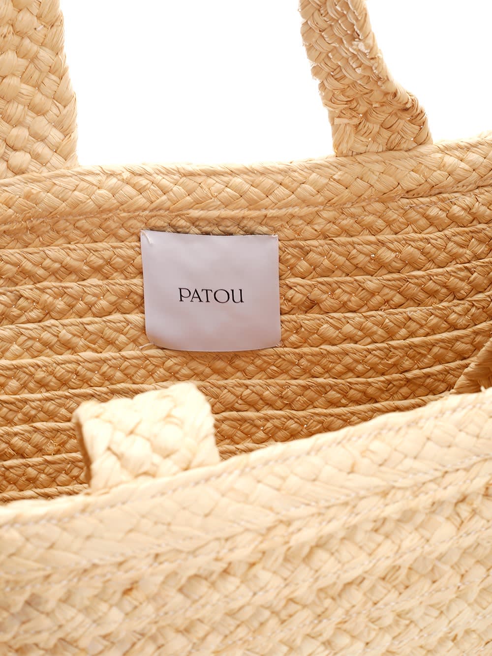 Shop Patou Large Raffia Tote Bag In Vaniglia