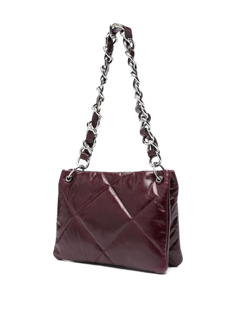 Tory Burch Kira Leather Shoulder Bag In Burgundy