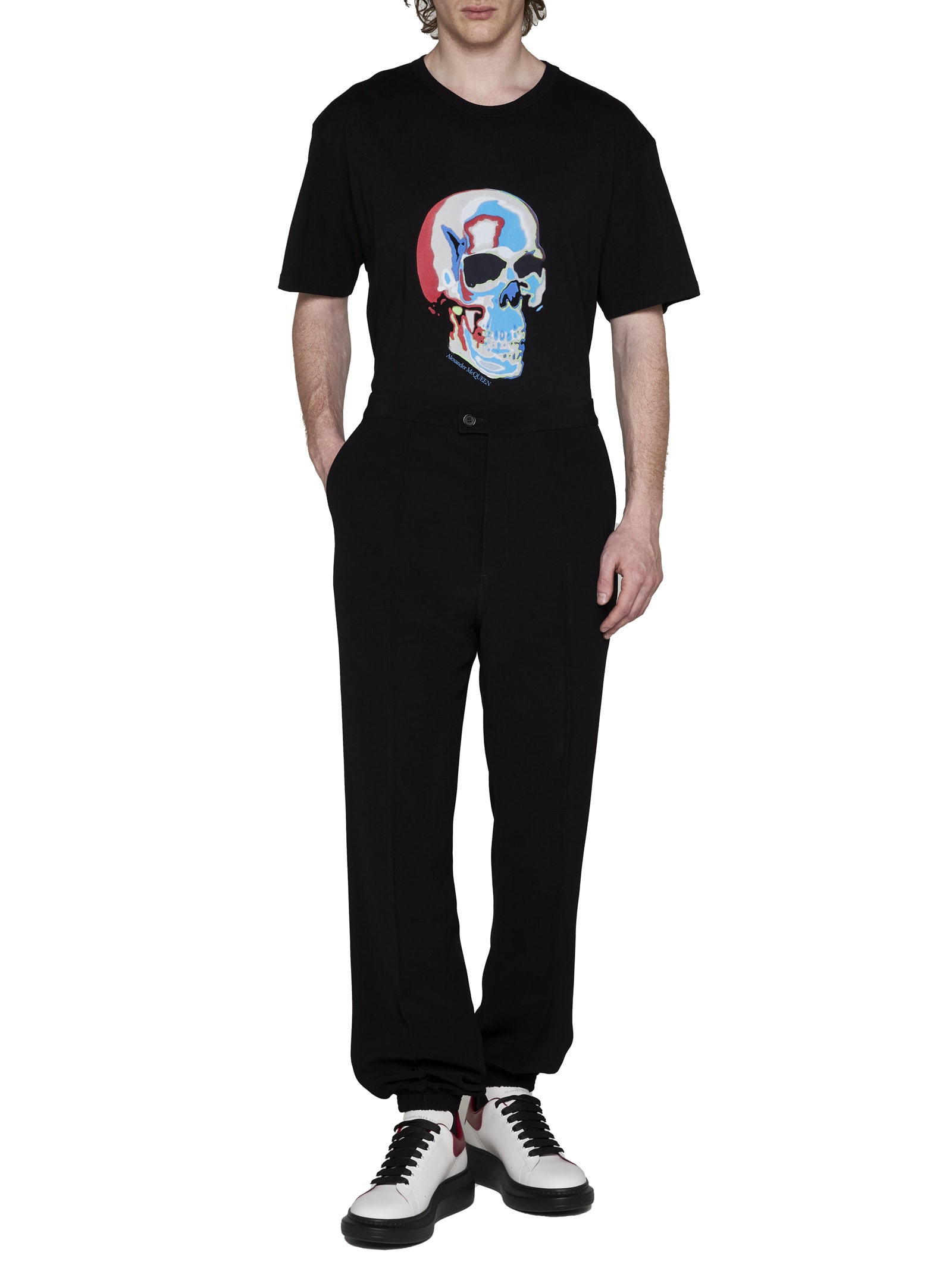 Alexander Mcqueen Skull-graphic Cotton T-shirt. In Black Mix