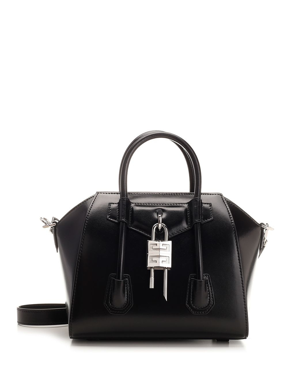 Shop Givenchy Antigona Lock Mini Bag In Black