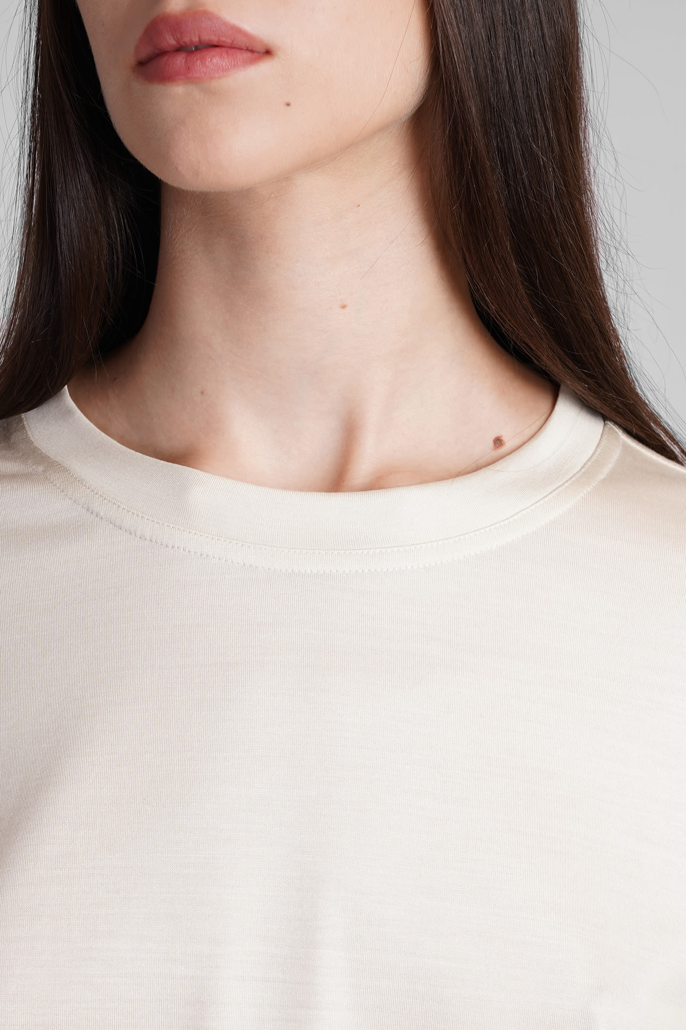 Shop Lemaire T-shirt In Beige Silk