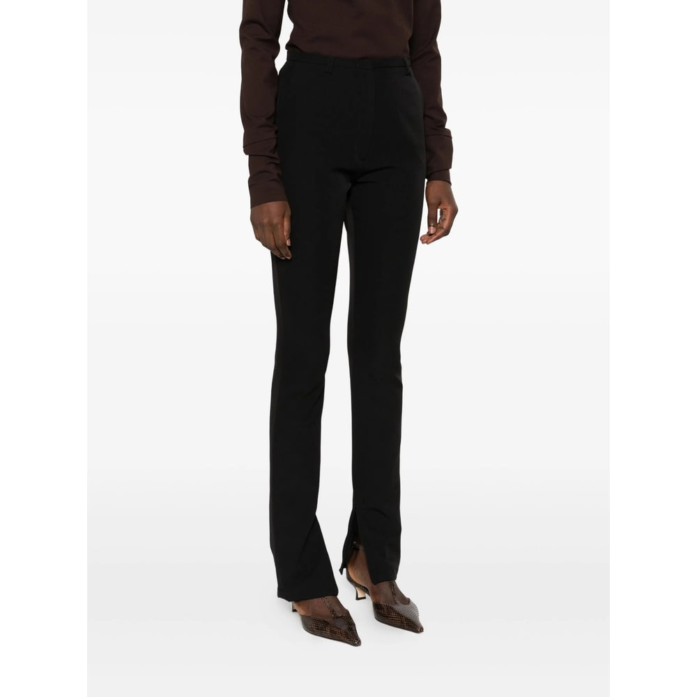 The Latest Zip-detail Flat-front Trousers In Black