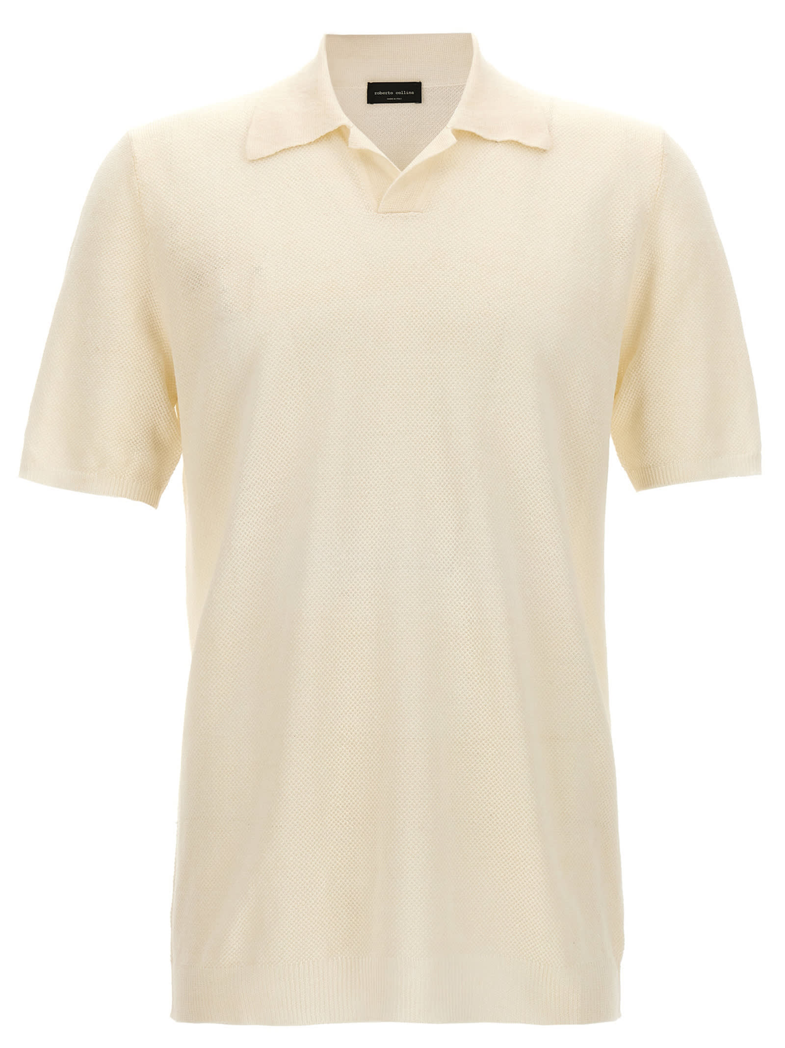 Shop Roberto Collina Openwork Polo Shirt In White