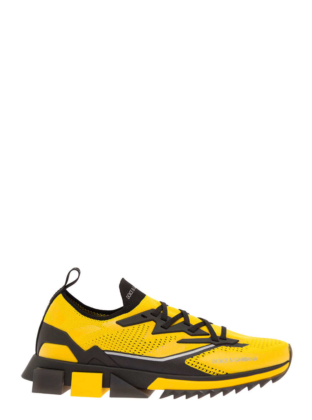 Dolce & Gabbana Mans Yellow And Black Mesh Sorrento Sneakers