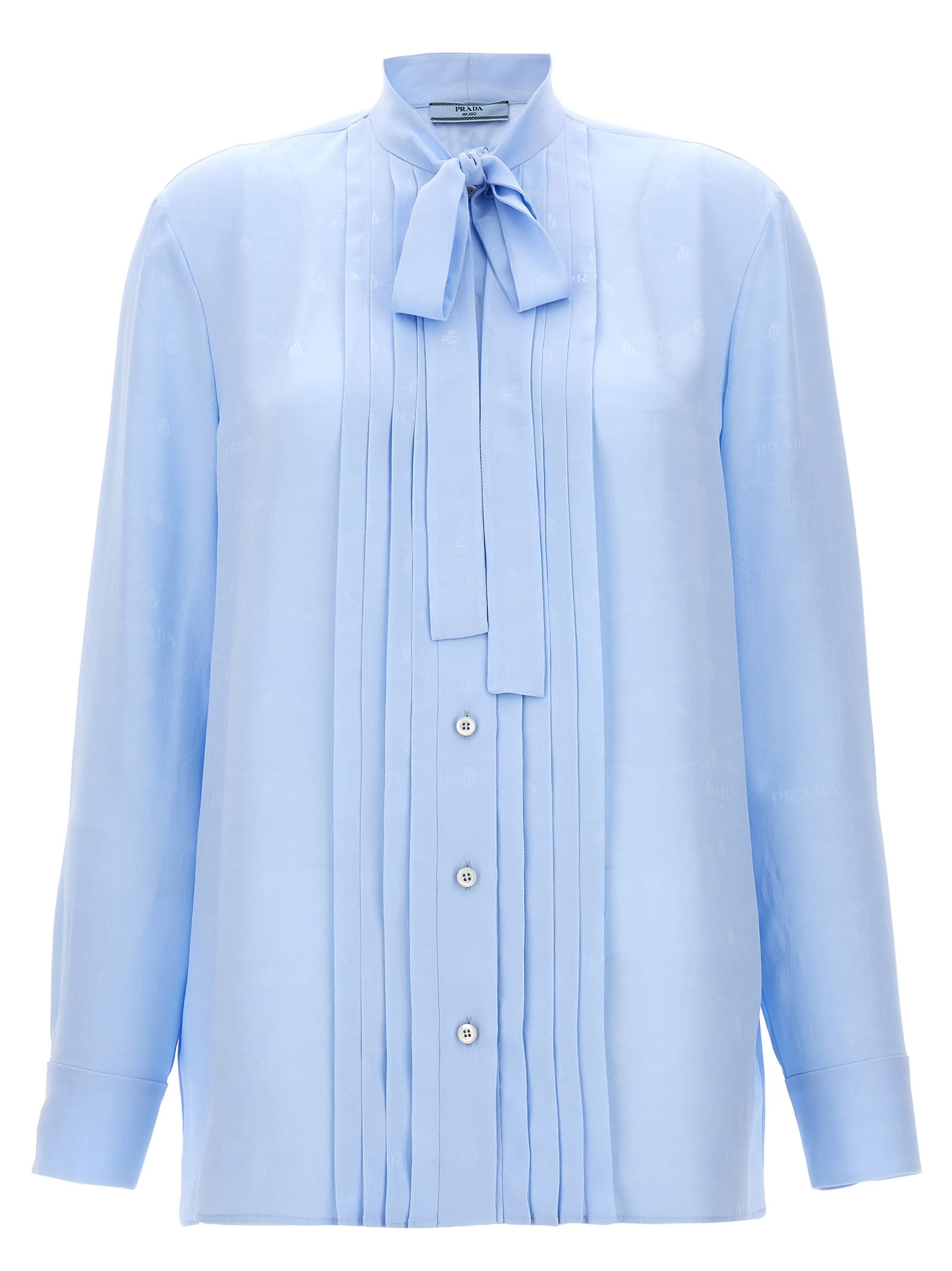 Prada Logo Shirt In Light Blue