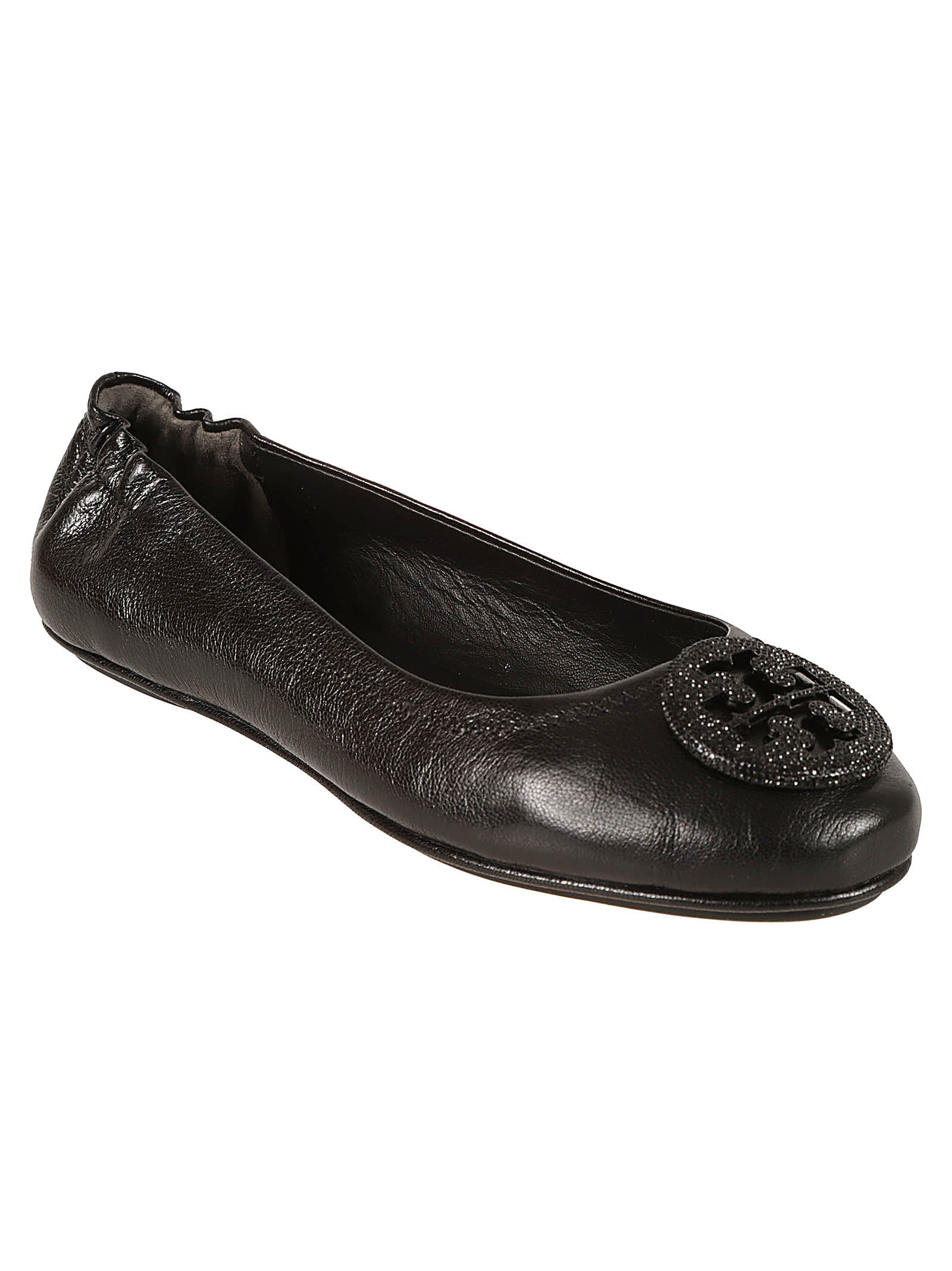 Shop Tory Burch Minnie Travel Ballerinas In Perfect Black