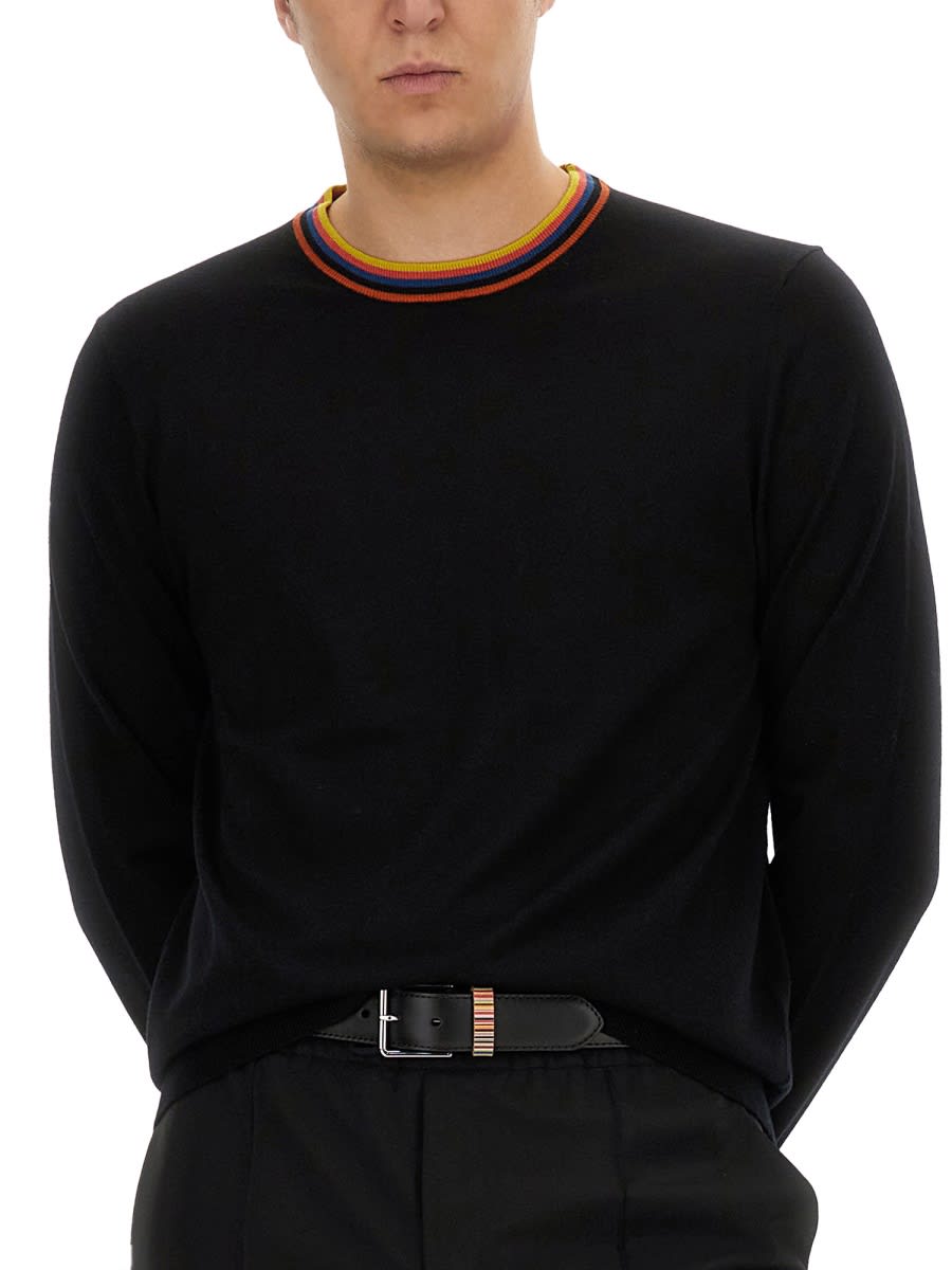 Shop Paul Smith Merino Wool Sweater In Black