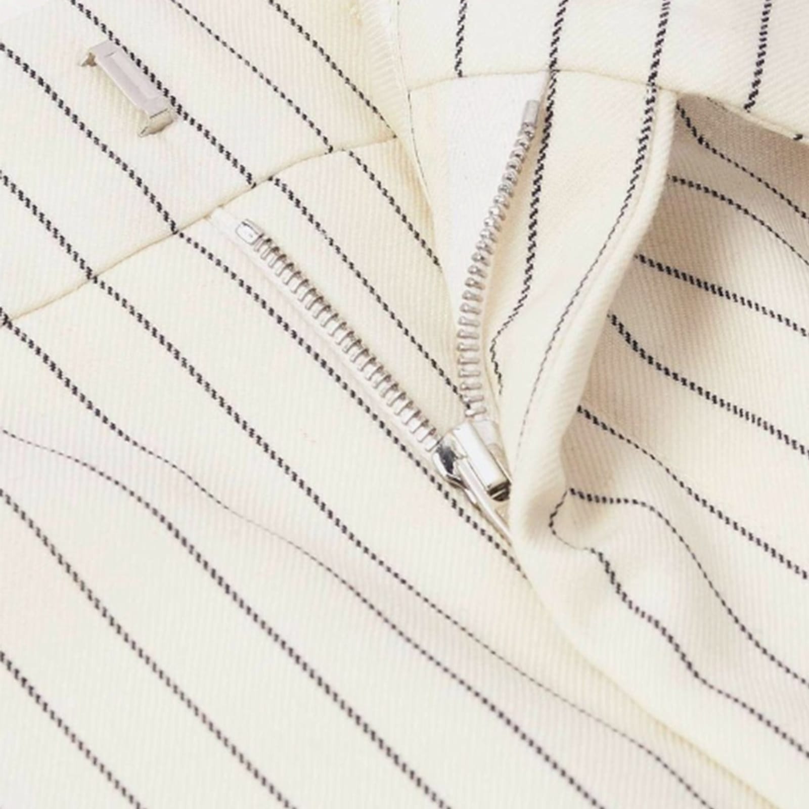 Celine Wool Striped Pants With Flared Legs And Classic Fit In White