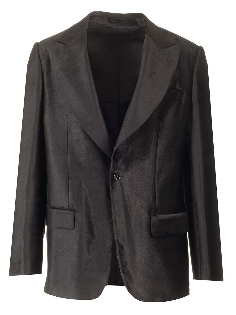 Shop Lardini Velvet Jacket In Black