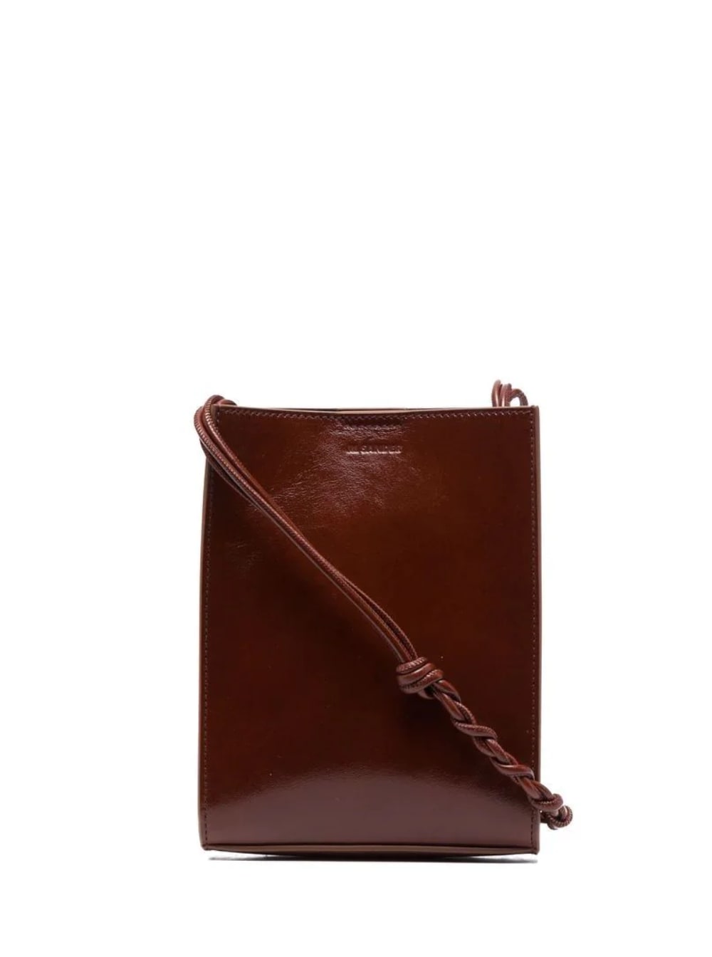Jil Sander The Bridge Womans Tangle Small Brown Leather Crossbody Bag With Logo