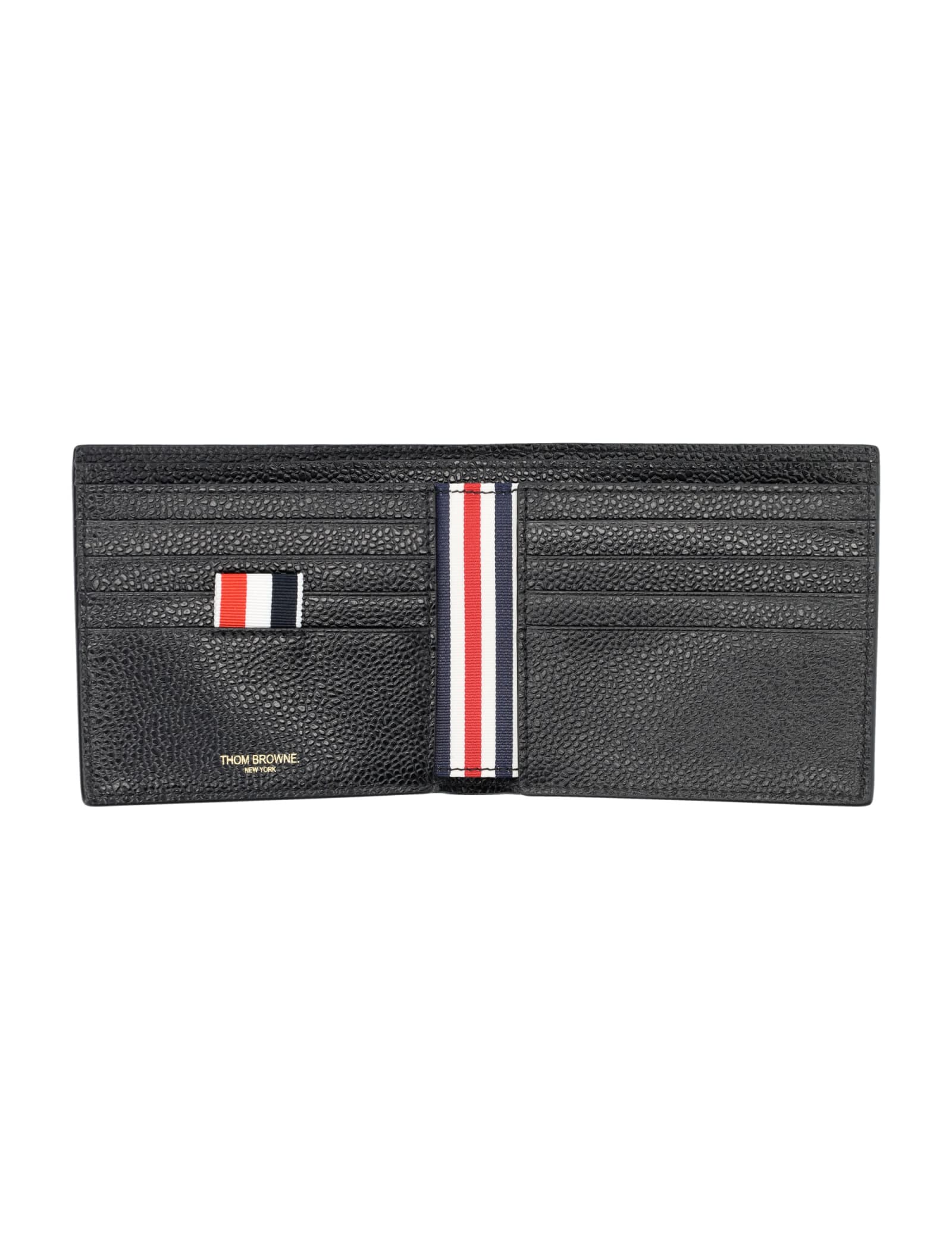 Shop Thom Browne Billfold In Pebble Grain Leather In Black