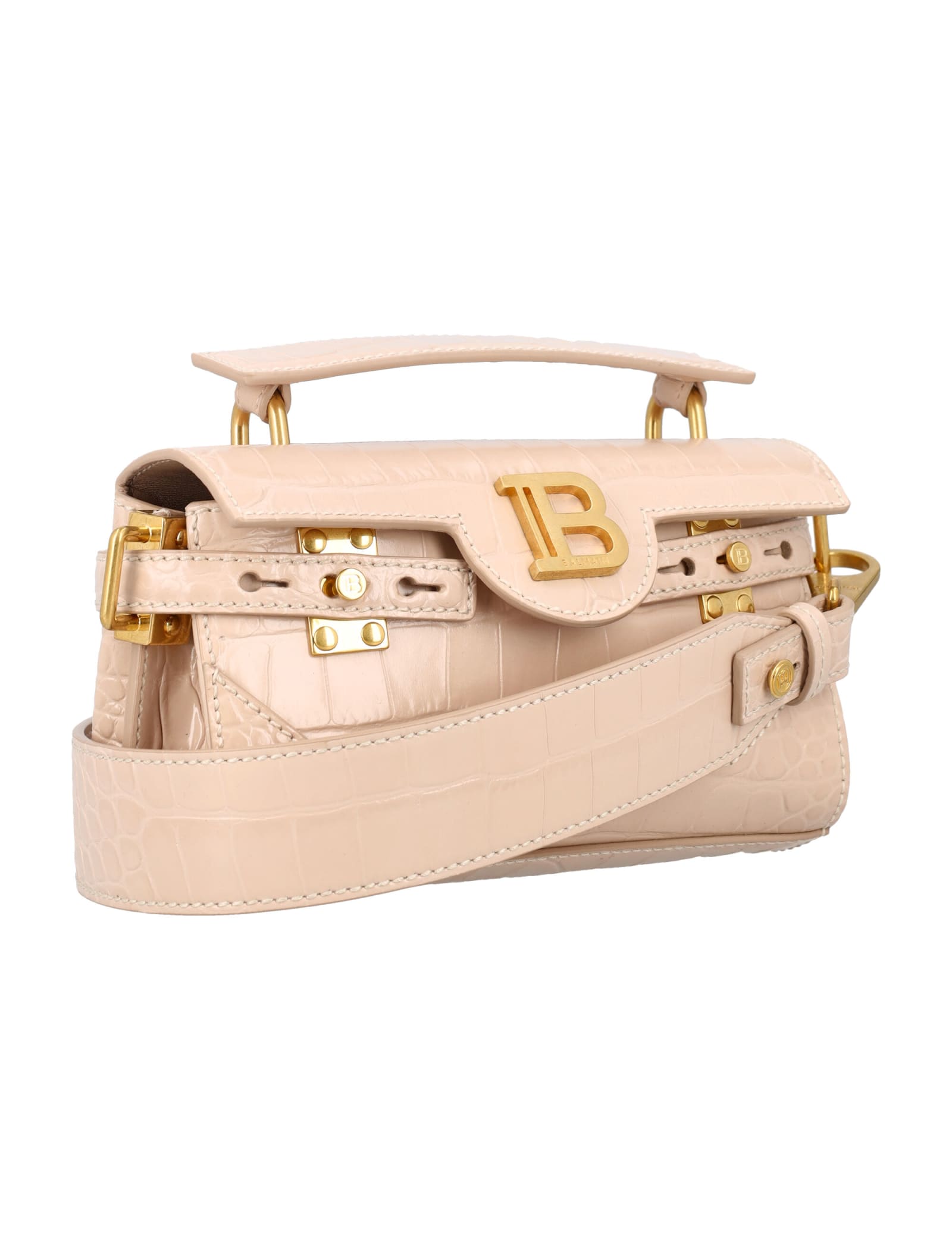 Balmain B-buzz 19 Shoulder Bag In Nude