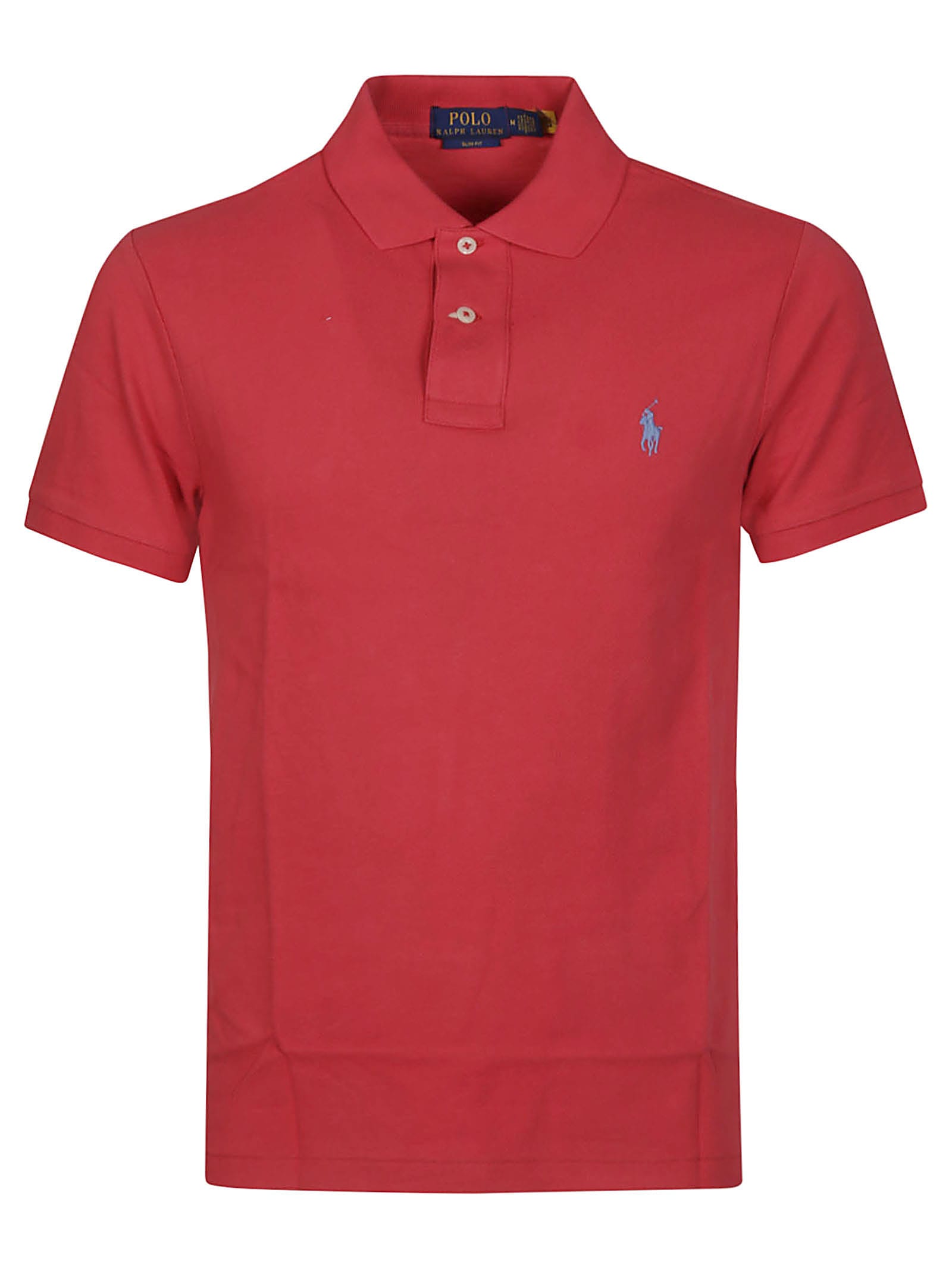 Polo Ralph Lauren Short Sleeve Slim Fit Polo Shirt In Rosso