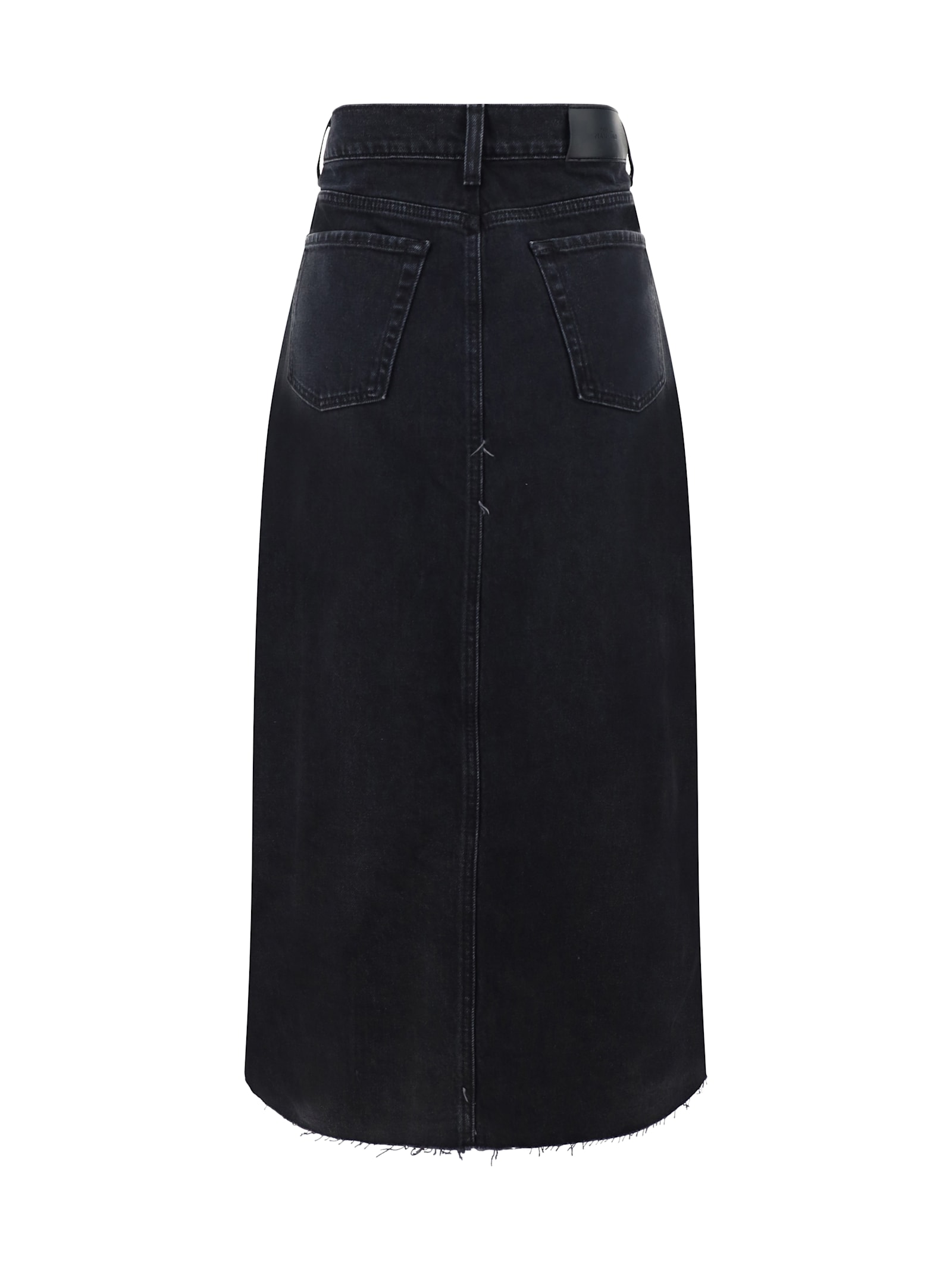 Shop 7 For All Mankind Denim Skirt In Black