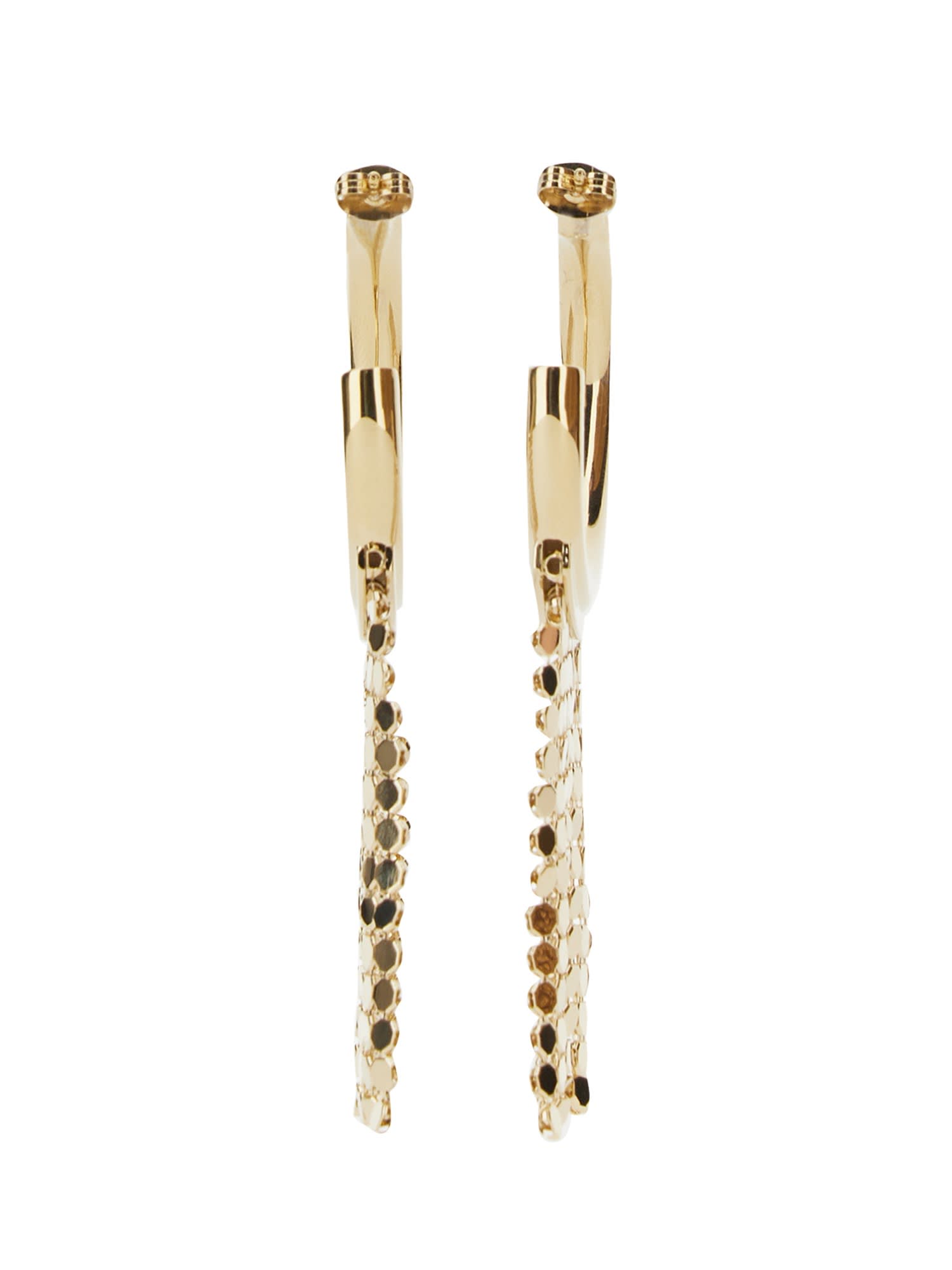 Shop Rabanne Pixel Circle Earrings In Golden