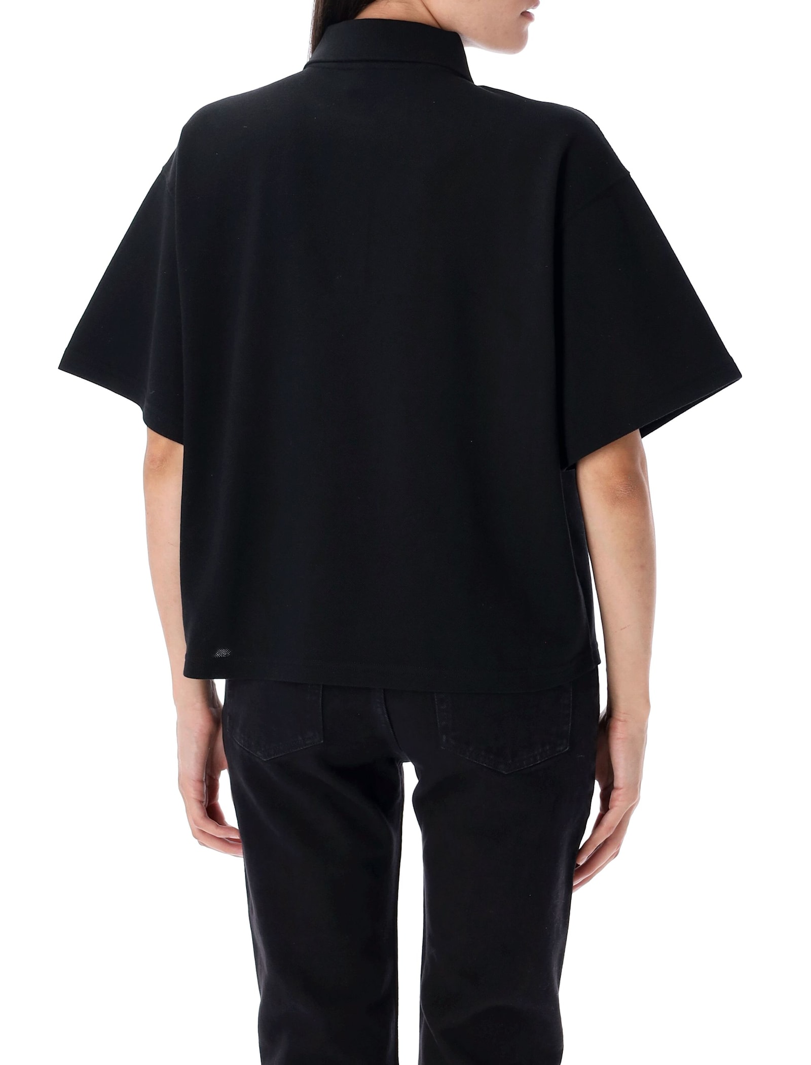 Saint Laurent Cassandre Polo Shirt In Black