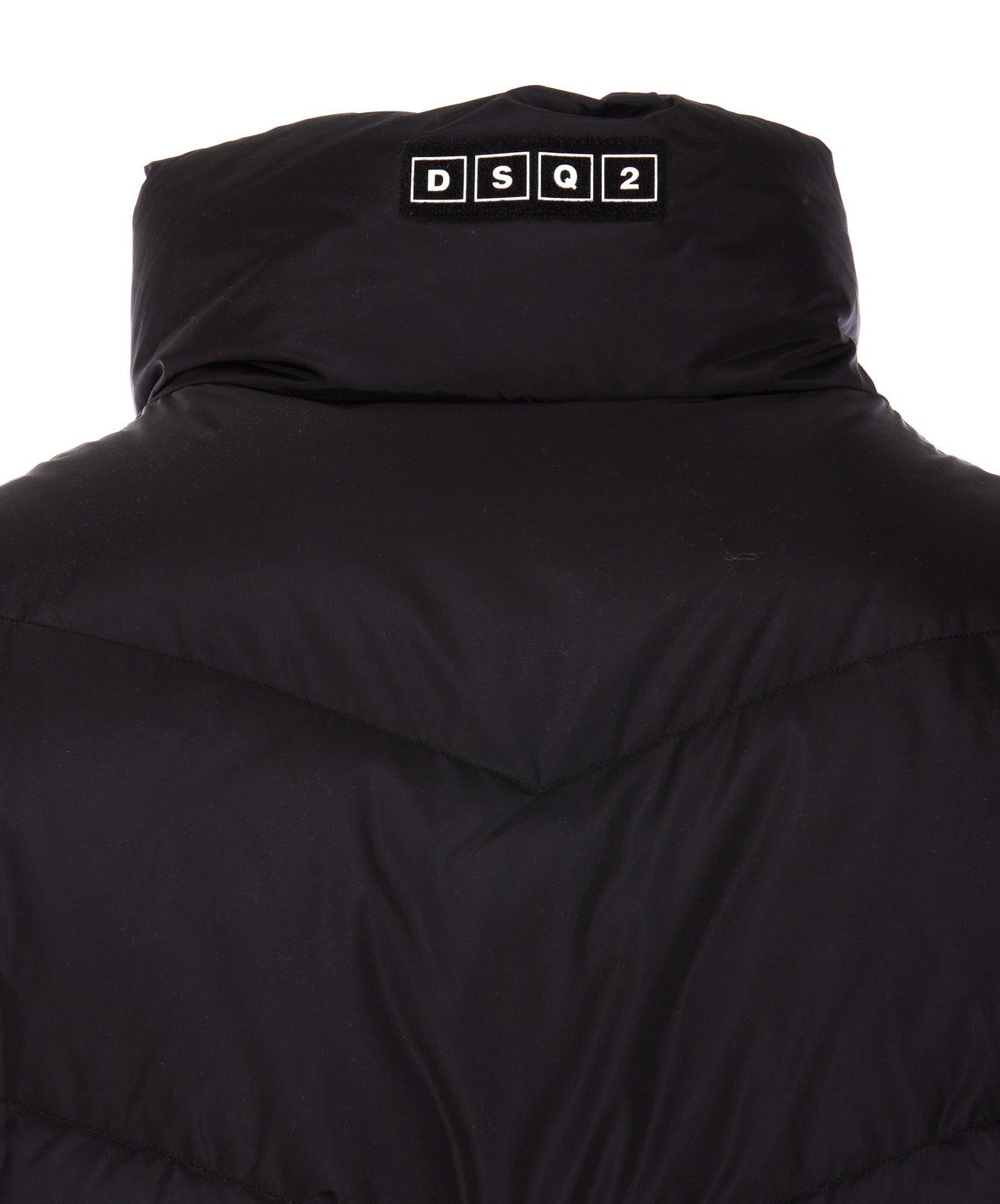 Shop Dsquared2 V-quilted Zipped Puffer Jacket In Nero