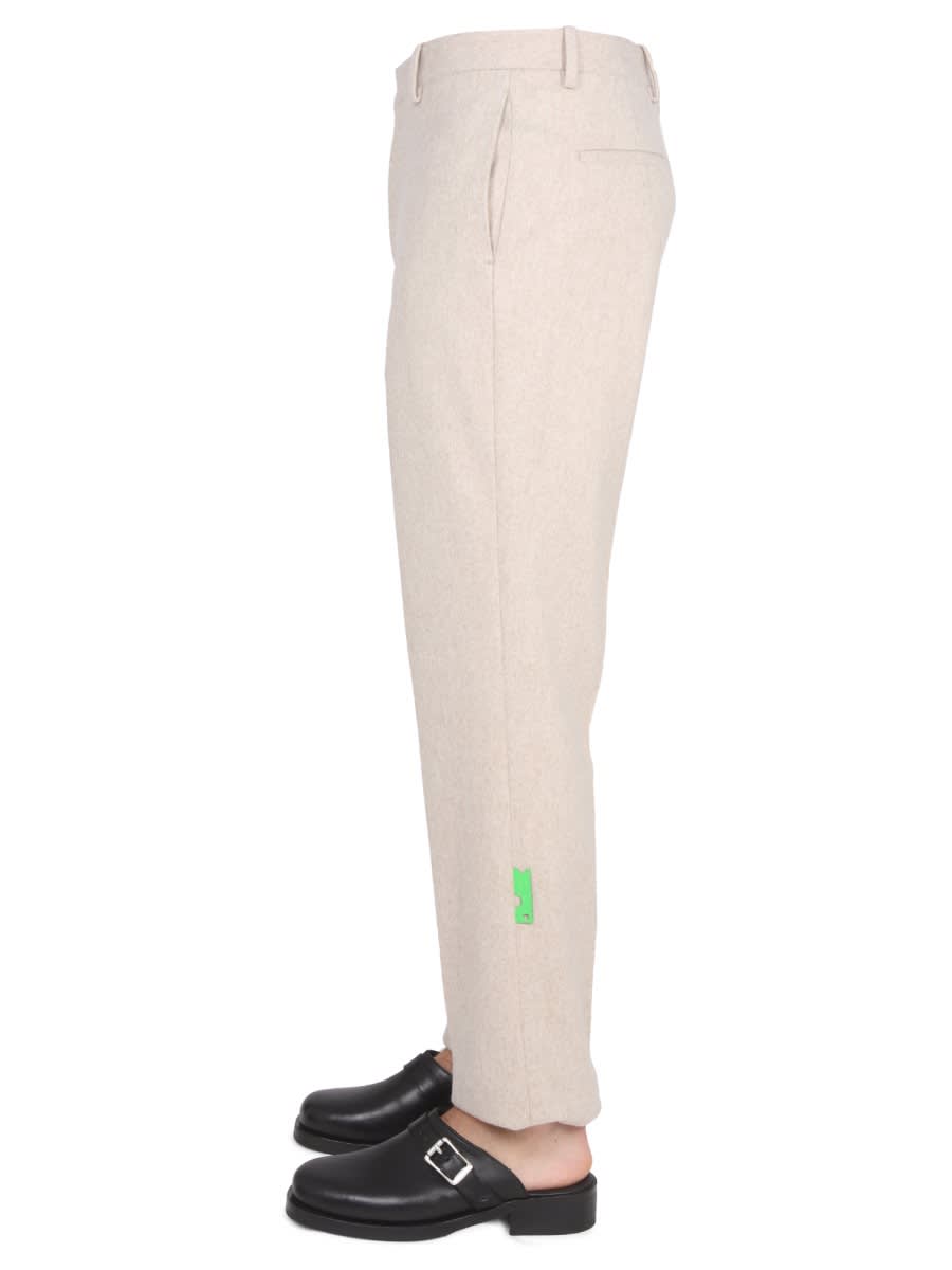 Shop Off-white Slim Fit Pants In Powder