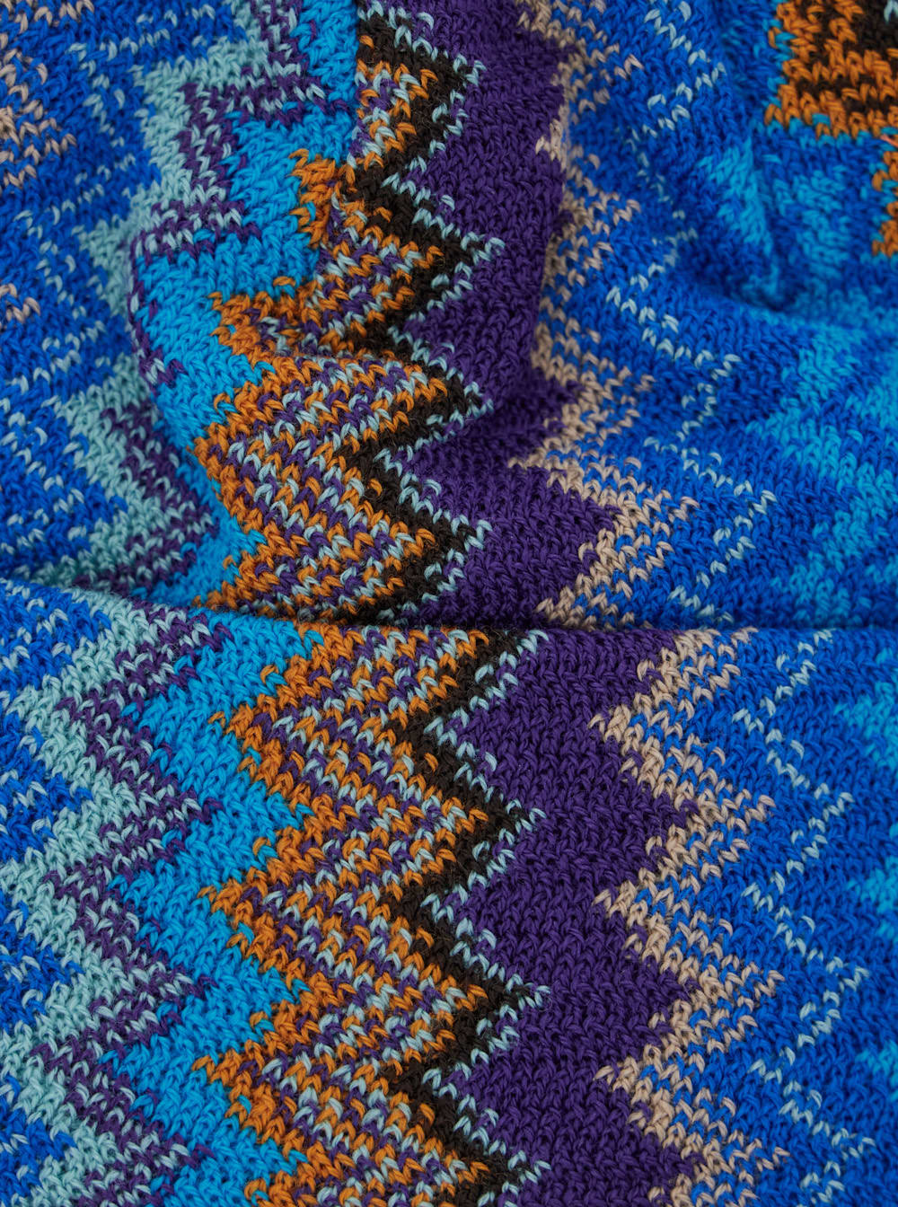 Missoni Multicolor Zigzag Pattern Beanie Hat In Multi