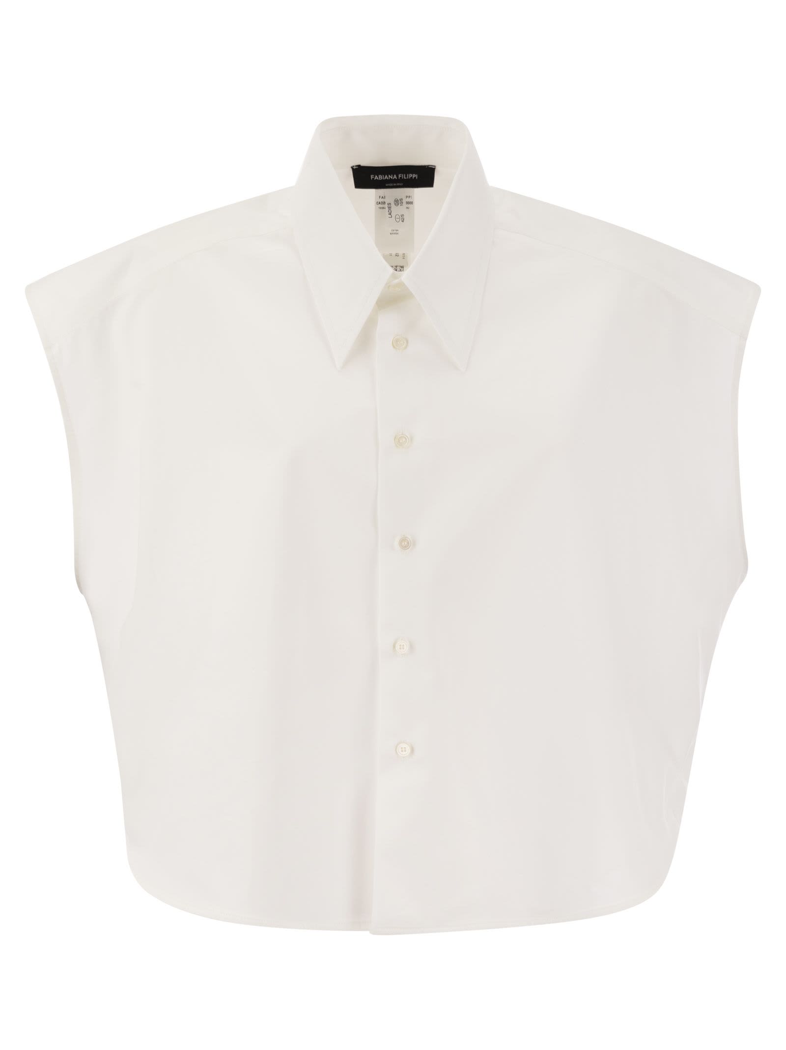 Shop Fabiana Filippi Cotton Poplin Shirt In White