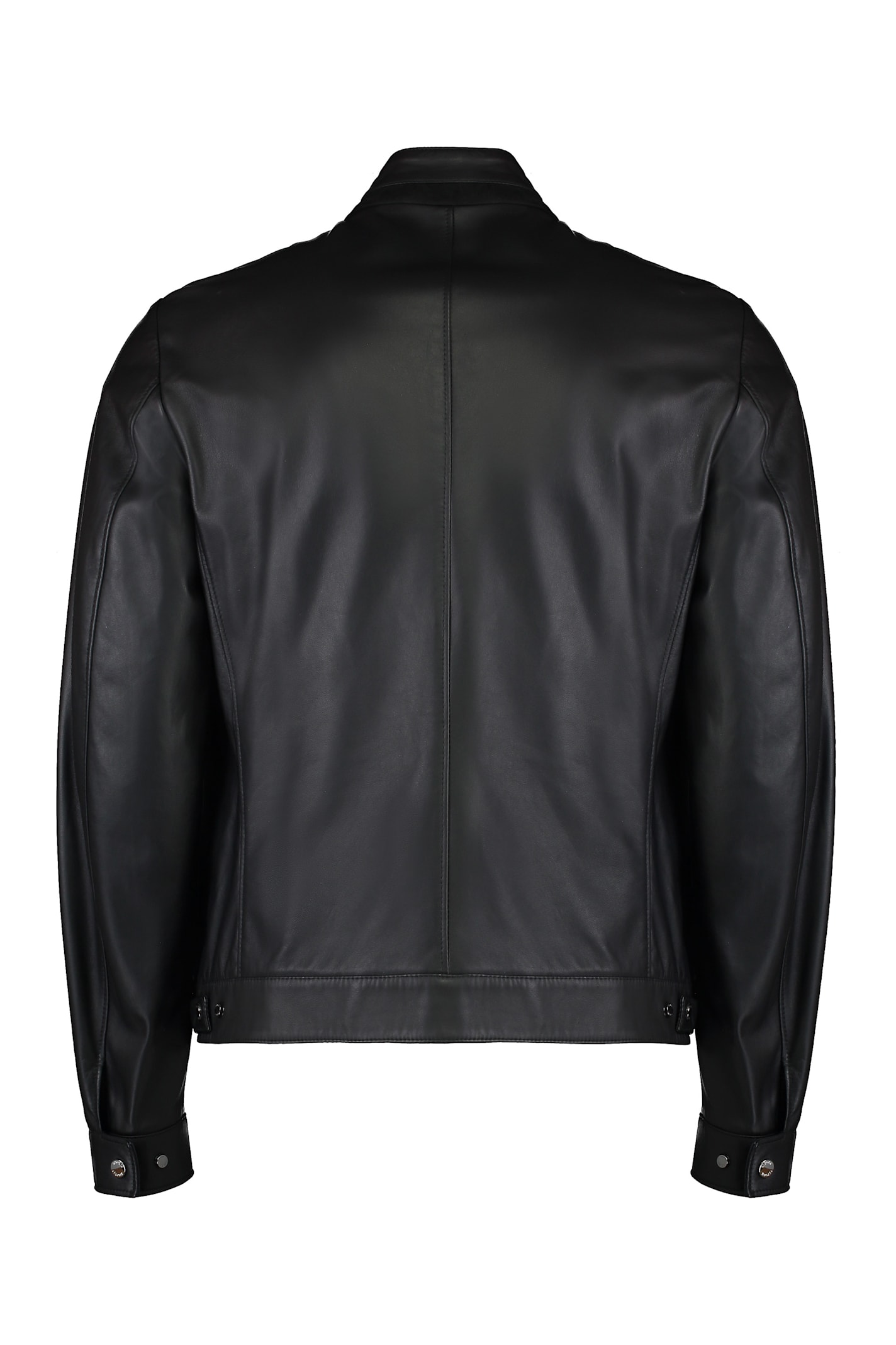Moorer Zip-fastening Leather Jacket In Black