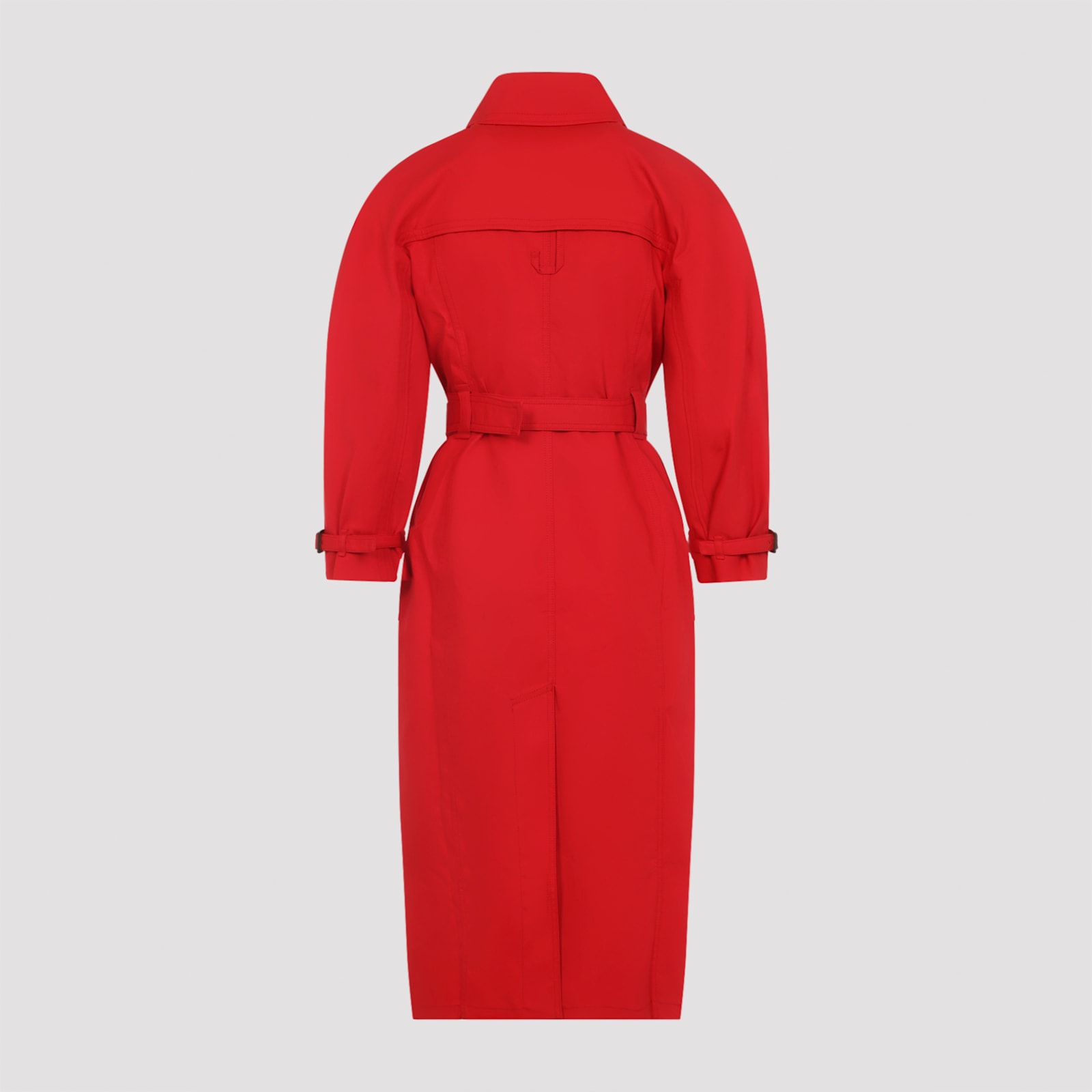 Jacquemus Double Breasted Belted Trench Coat In Red