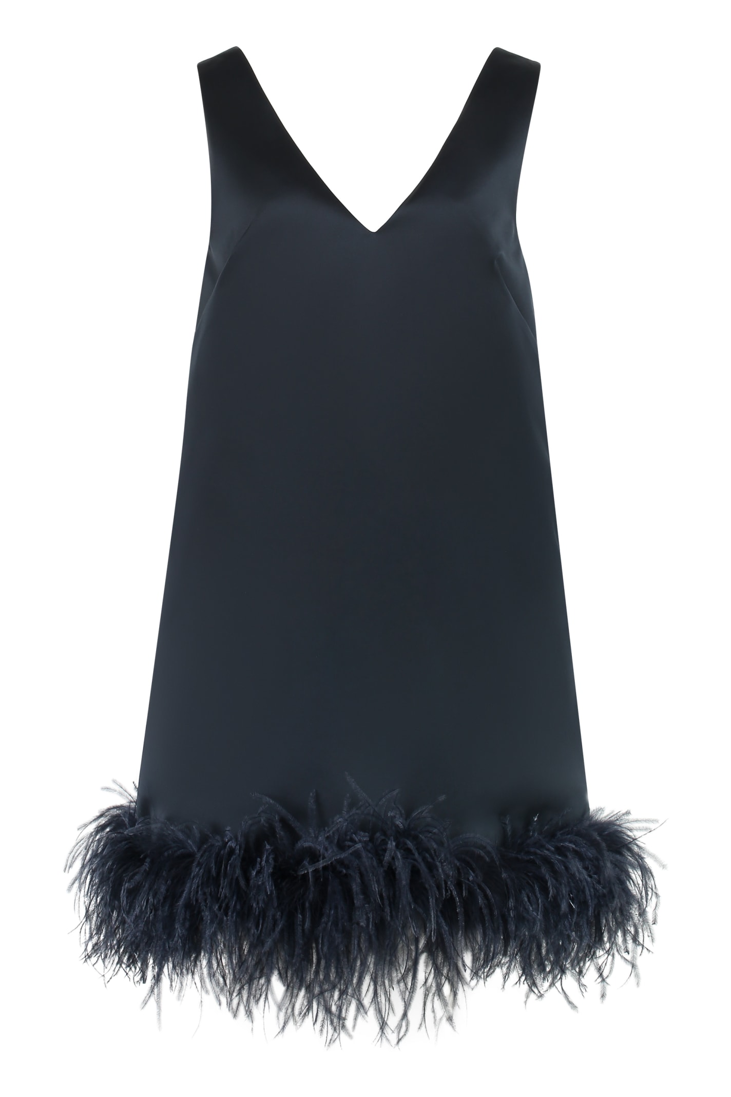 Shop P.a.r.o.s.h Feather Dress In Black